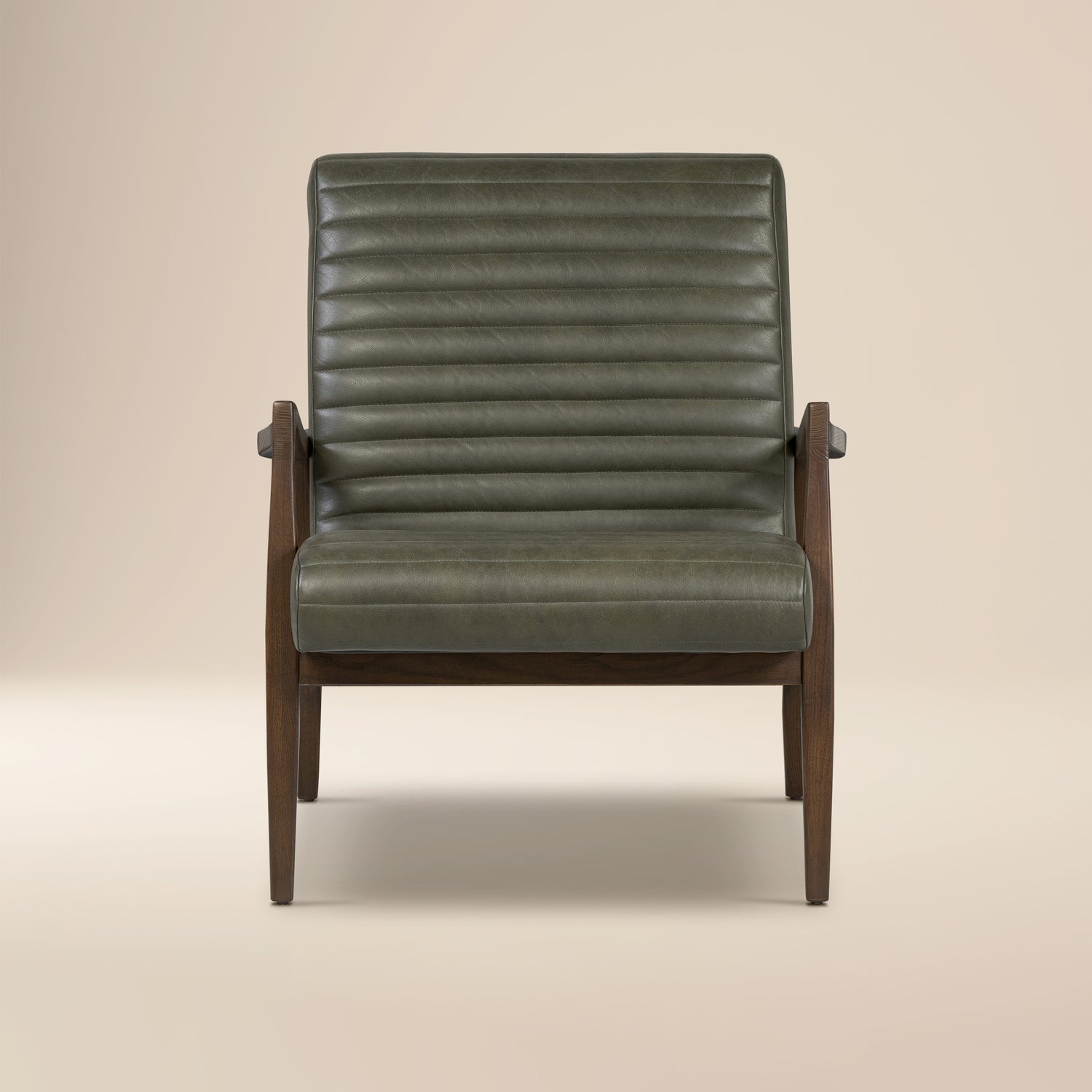Rowan Leather Lounge Chair | Olivine Green | Single 