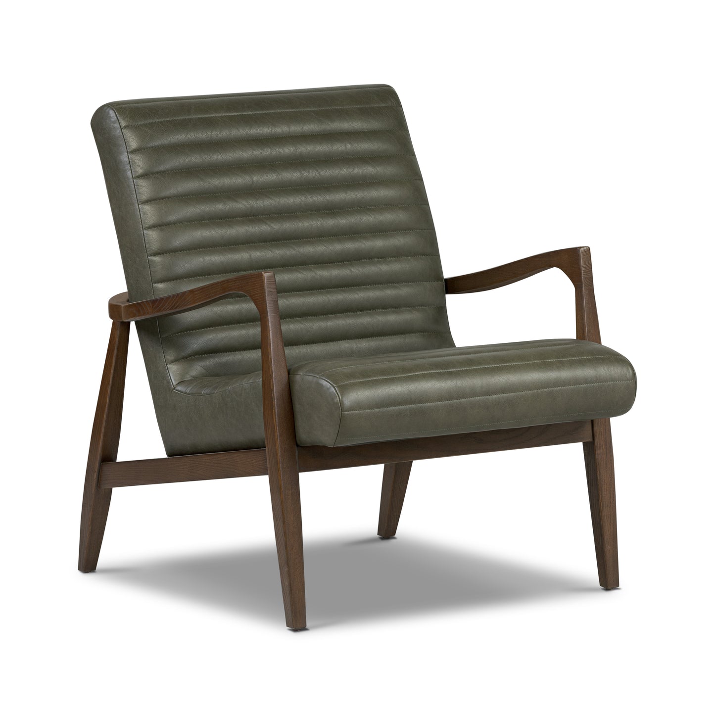 Rowan Leather Lounge Chair | Olivine Green | Single