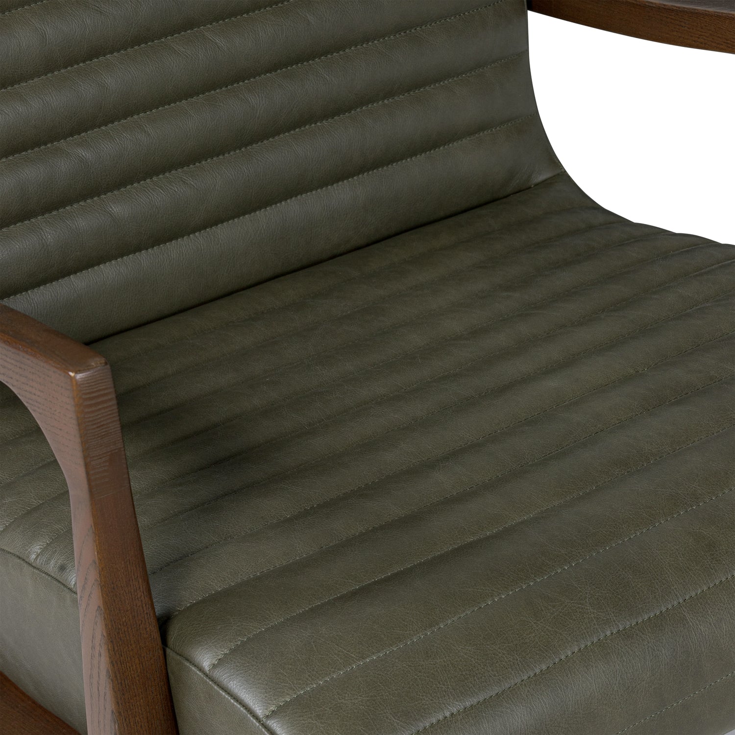 Rowan Leather Lounge Chair | Olivine Green | Single 