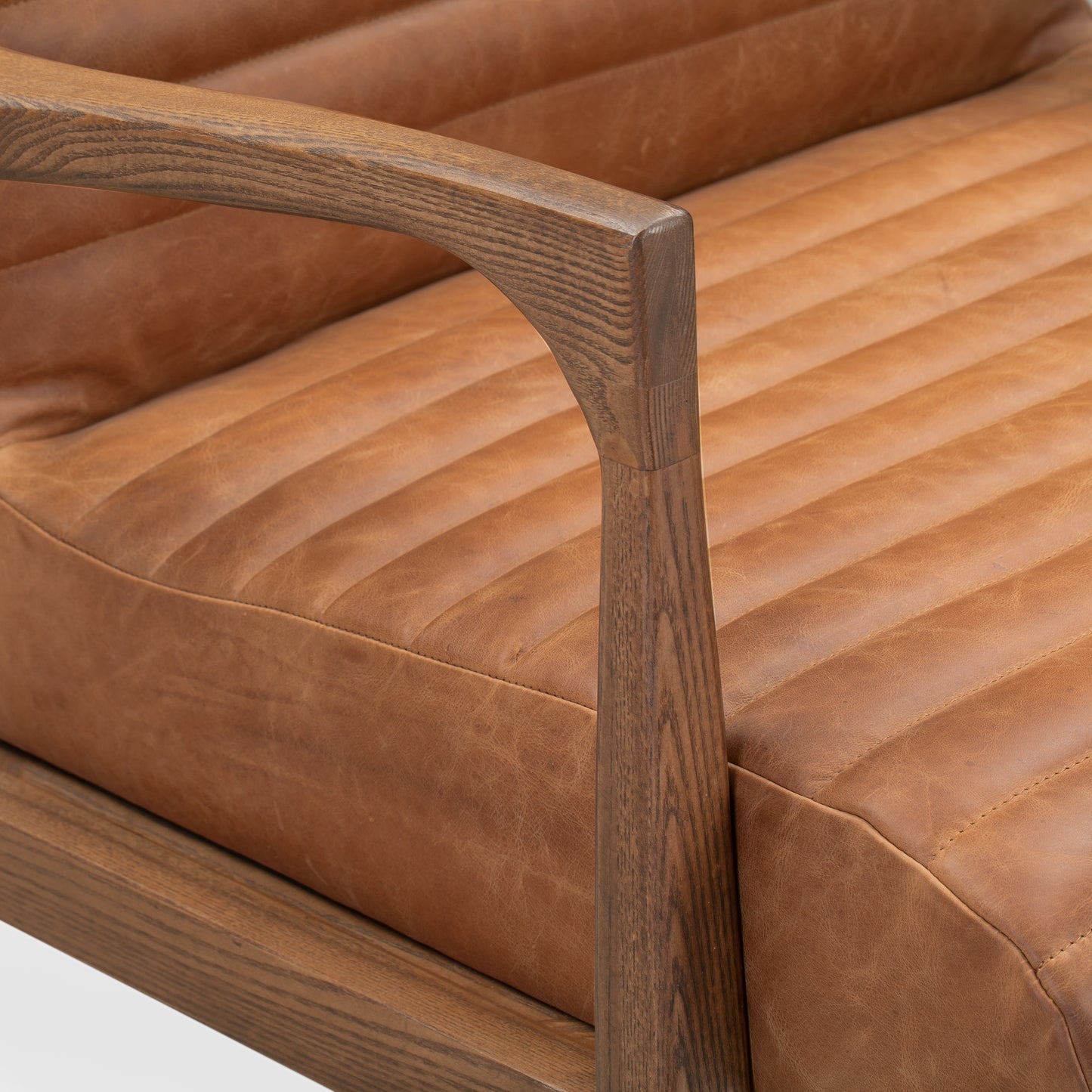 Rowan Leather Lounge Chair | Cognac Tan | Single