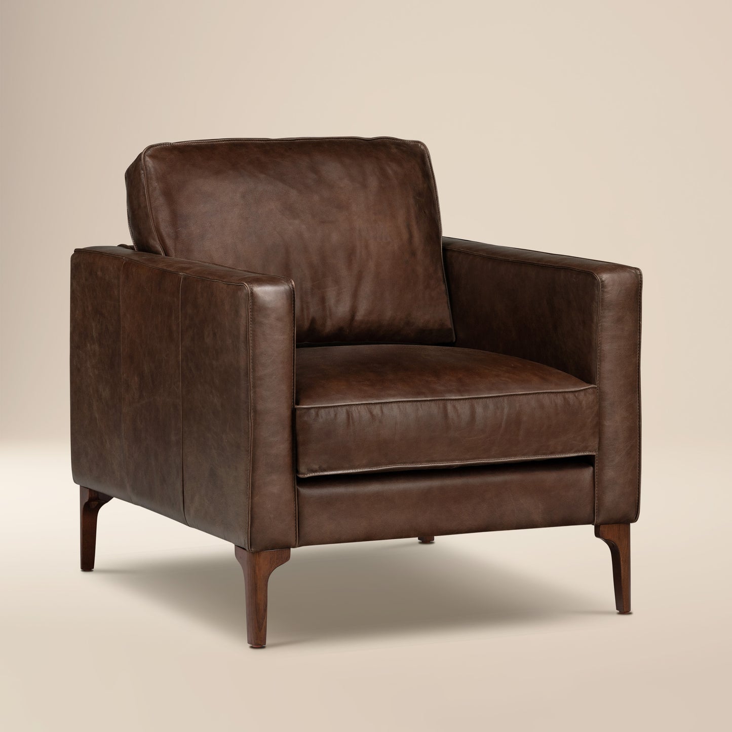 Mateo Leather Lounge Chair | Chocolate Brown