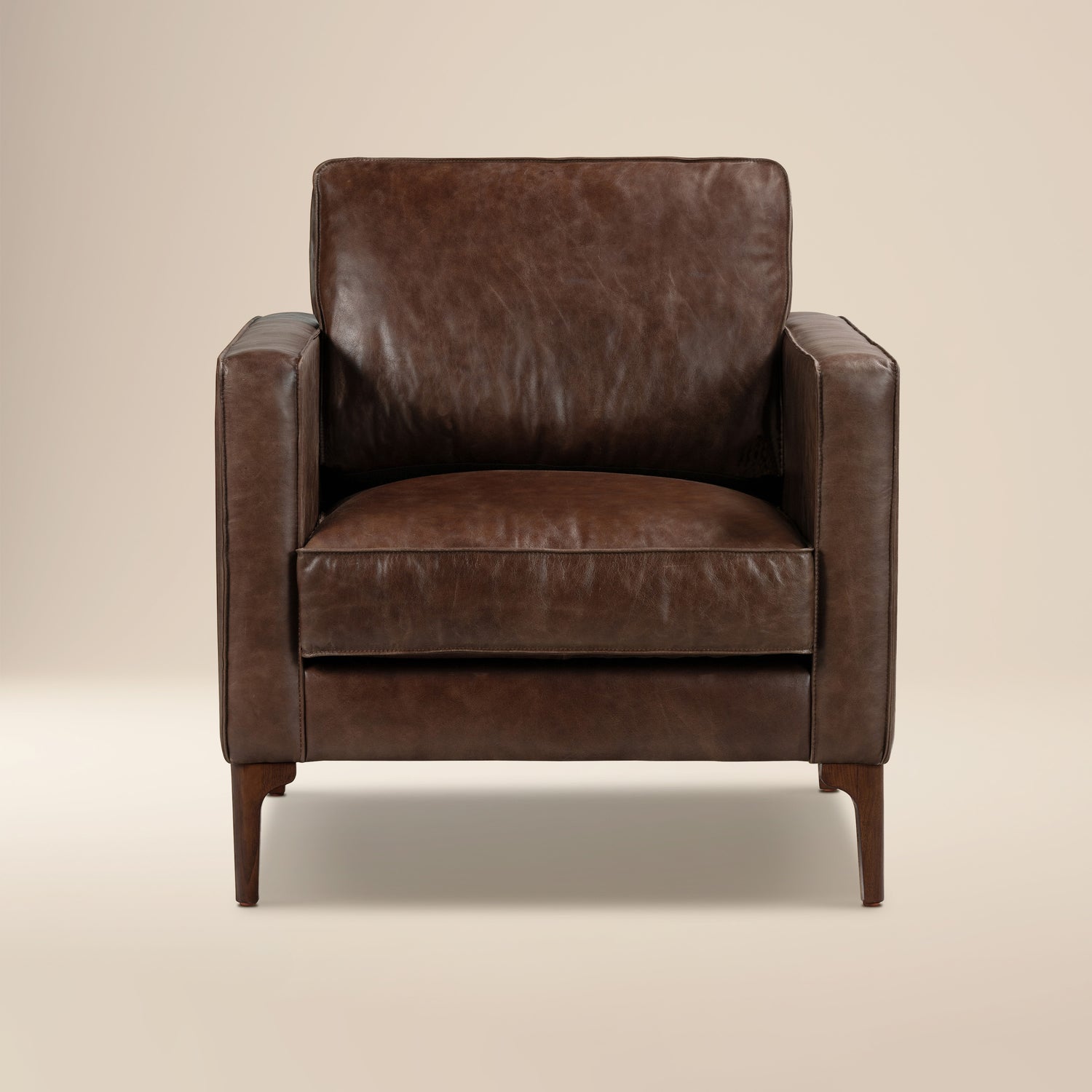 Mateo Leather Lounge Chair | Chocolate Brown 