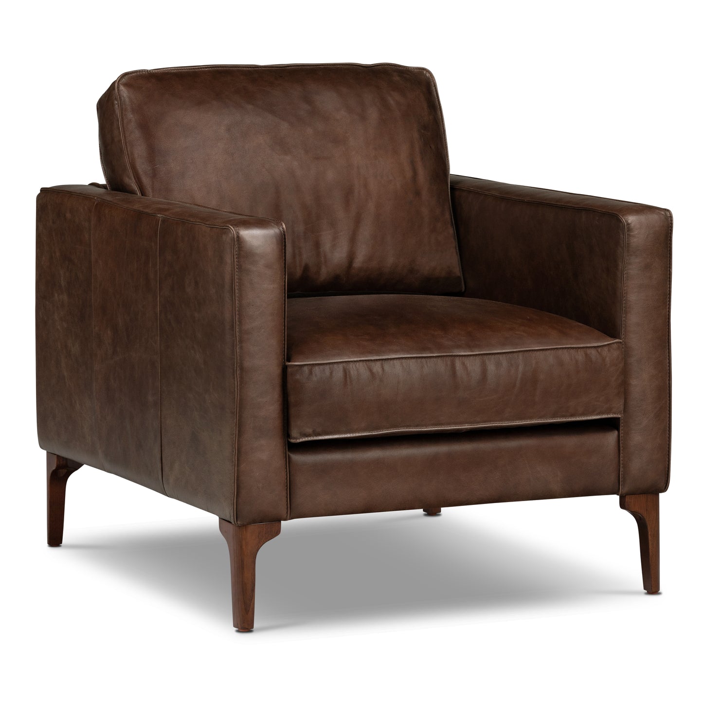 Mateo Leather Lounge Chair | Chocolate Brown