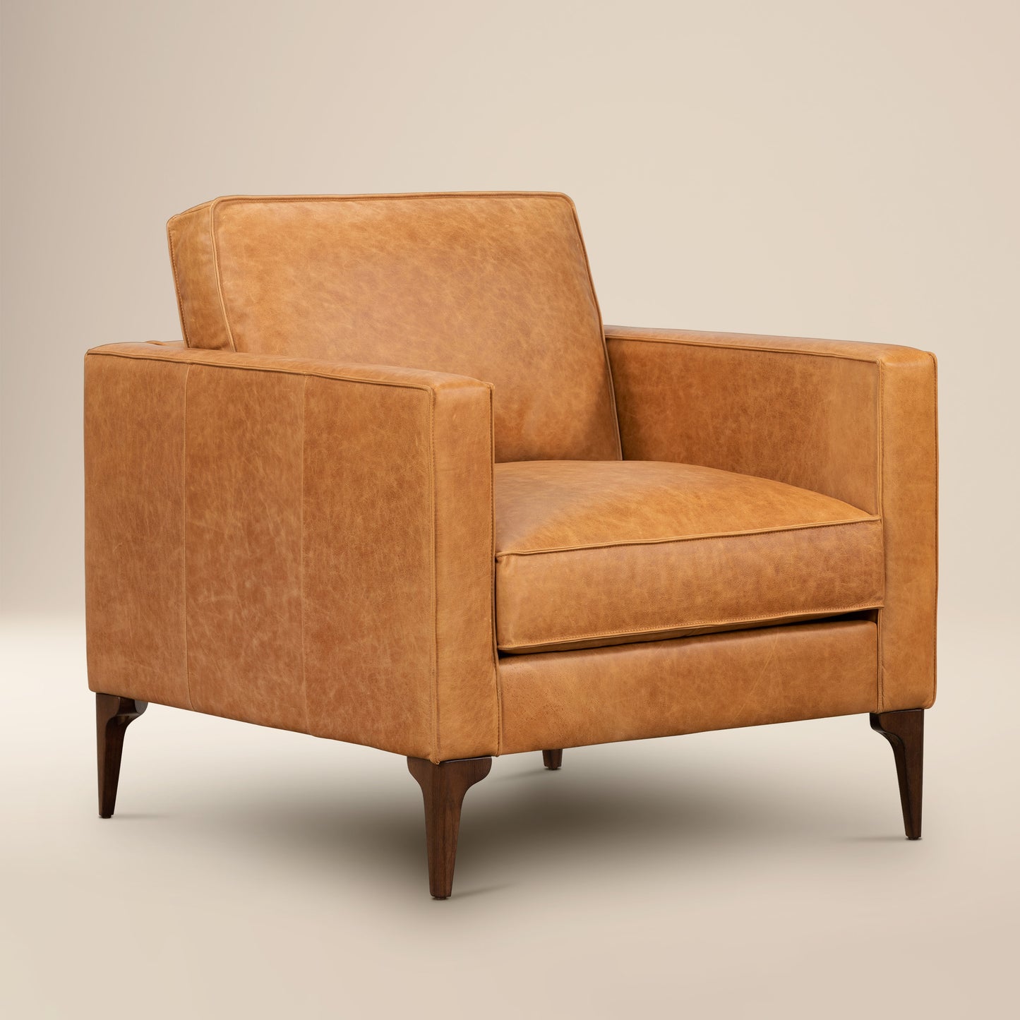 Mateo Leather Lounge Chair | Cognac Tan
