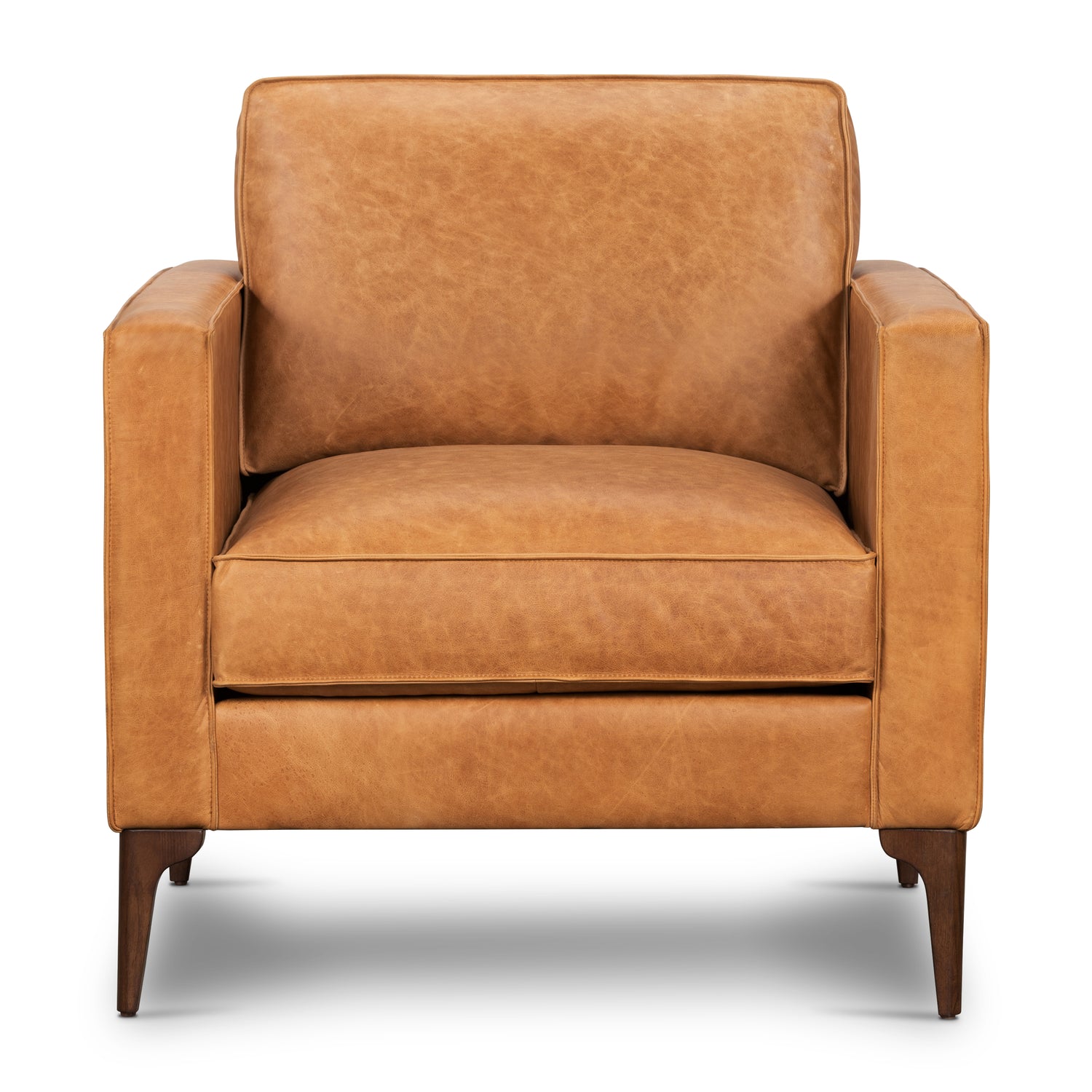 Mateo Leather Lounge Chair | Cognac Tan 