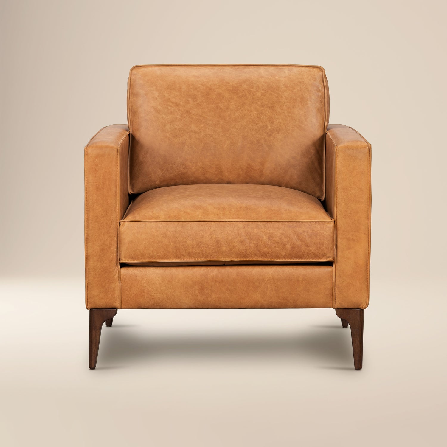 Mateo Leather Lounge Chair | Cognac Tan 