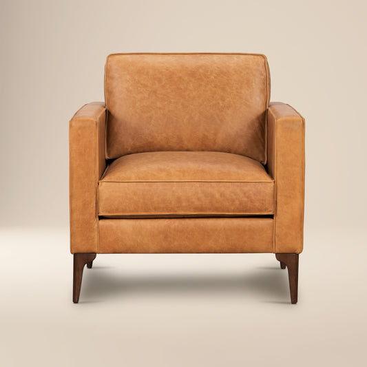 Mateo Leather Lounge Chair | Cognac Tan