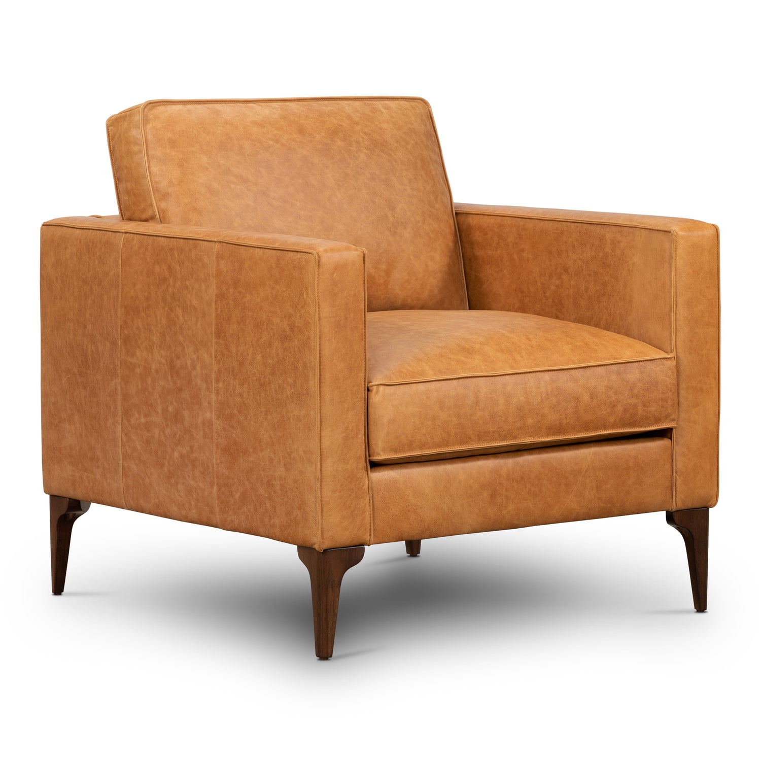Mateo Leather Lounge Chair | Cognac Tan 