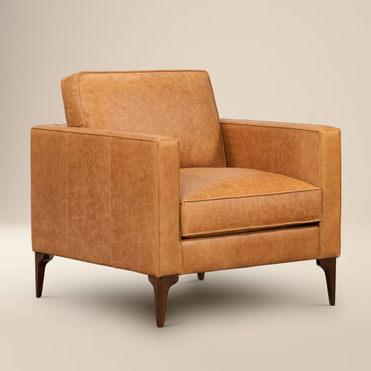 Mateo Leather Lounge Chair | Cognac Tan