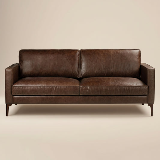 Mateo 82.5" Leather Sofa | Chocolate Brown