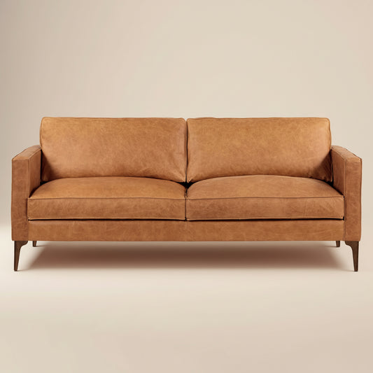 Mateo 82.5" Leather Sofa | Cognac Tan