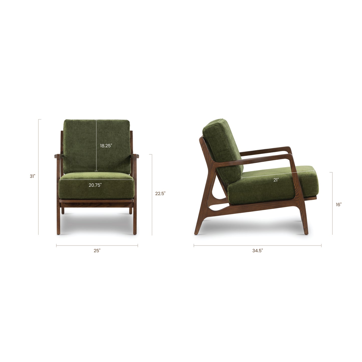 Verity Lounge Chair | Distressed Green
