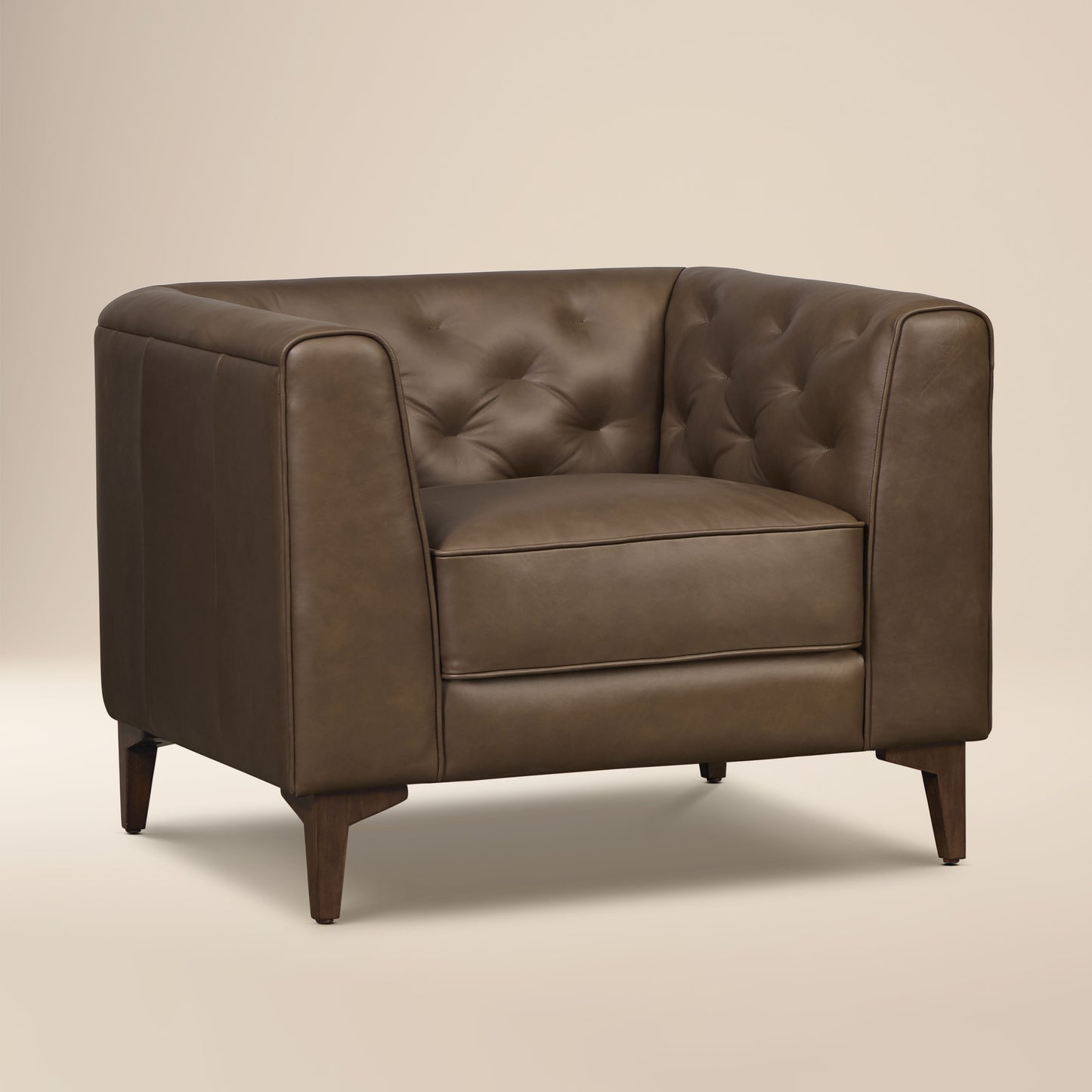 Essex Leather Lounge Chair | Cocoa Brown | Single