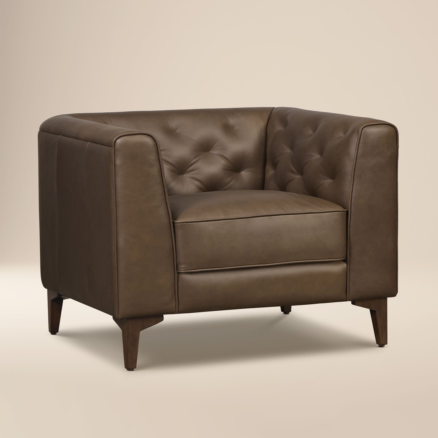 Essex Leather Lounge Chair | Cocoa Brown | Single 