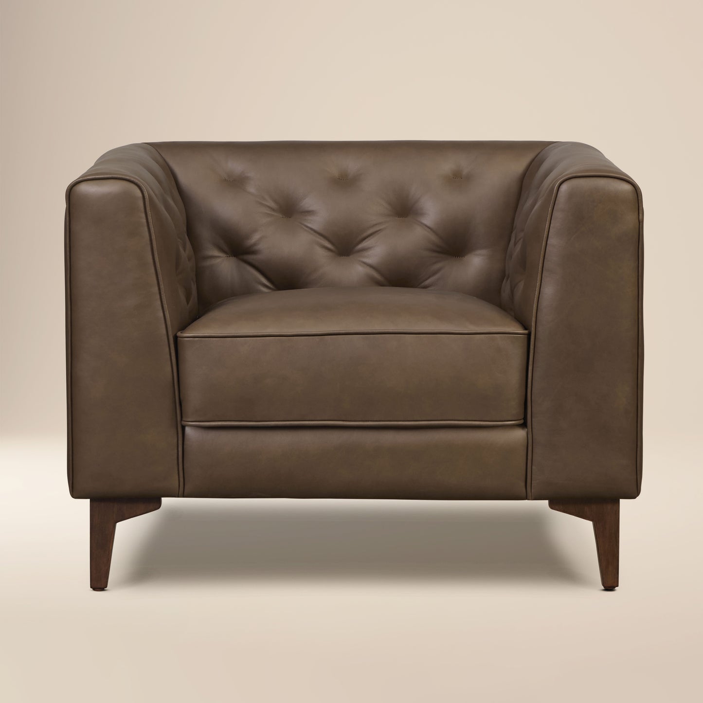Essex Leather Lounge Chair | Cocoa Brown | Single