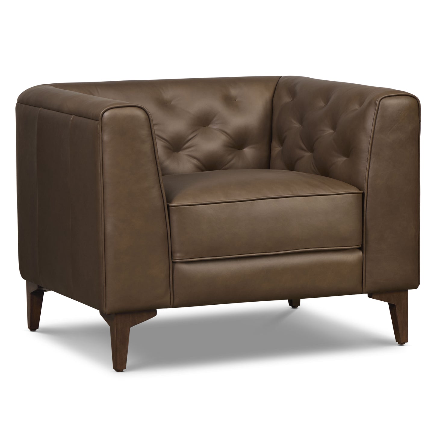 Essex Leather Lounge Chair | Cocoa Brown | Single