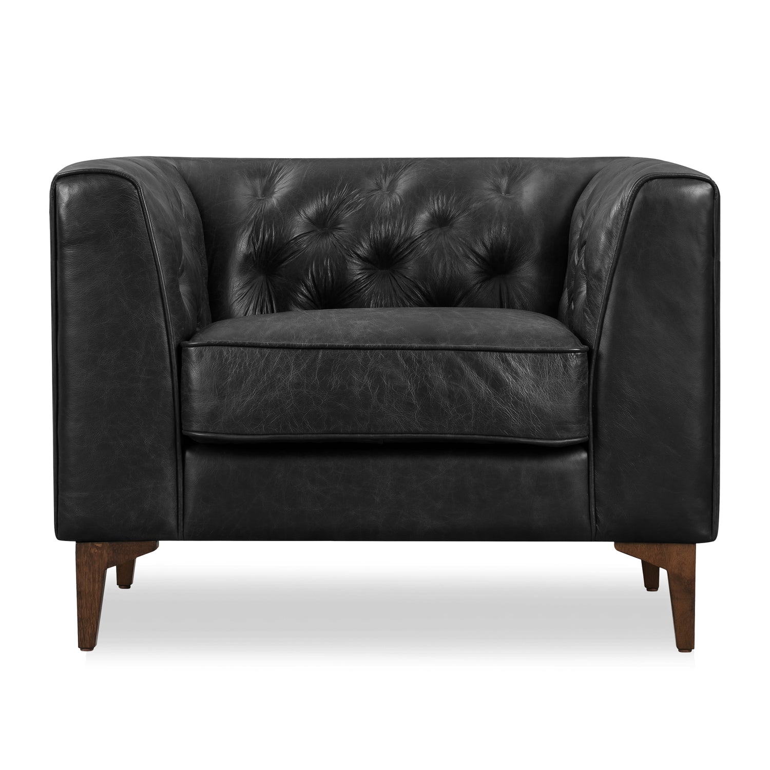 Essex Leather Lounge Chair | Onyx Black | Set of 2 
