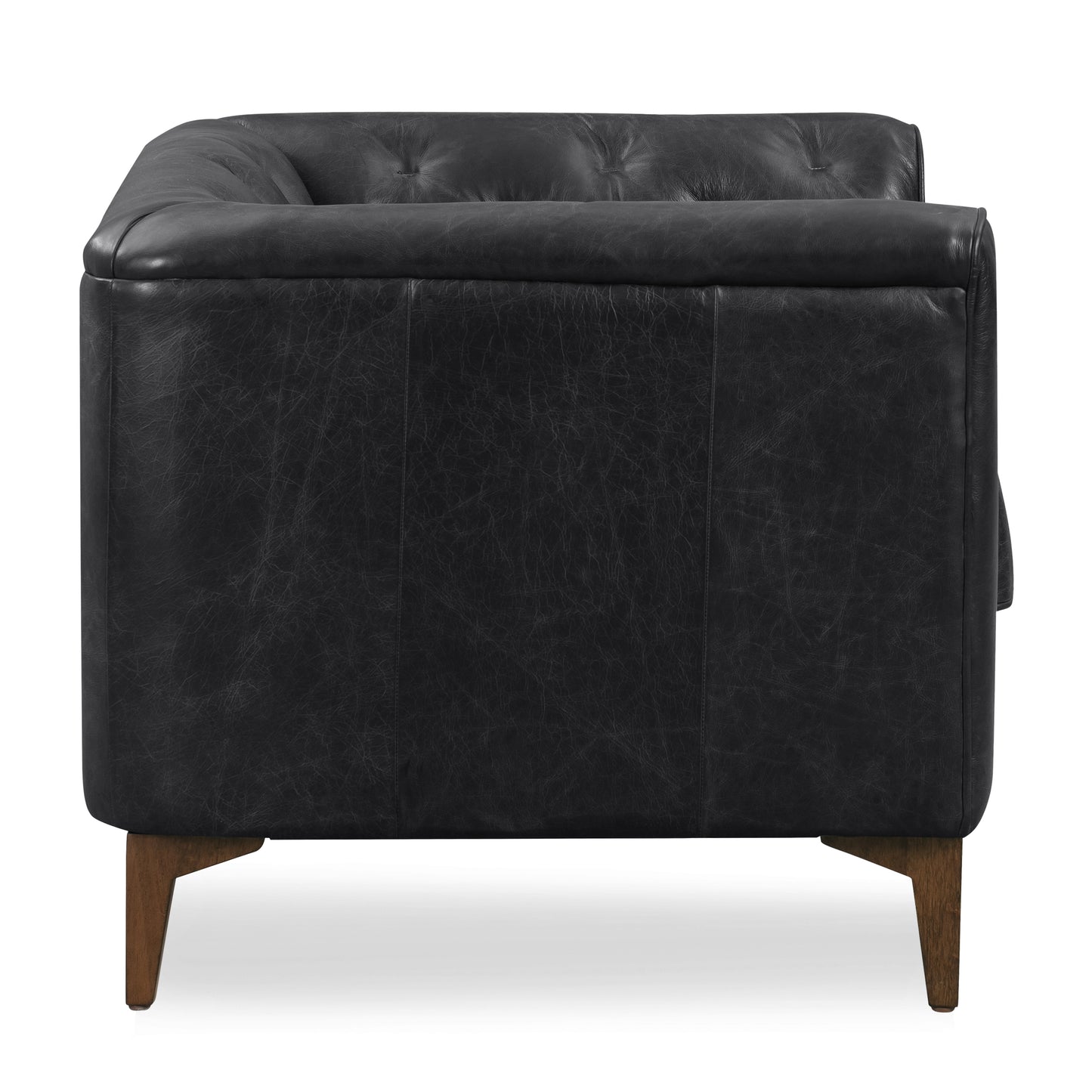 Essex Leather Lounge Chair | Onyx Black | Single