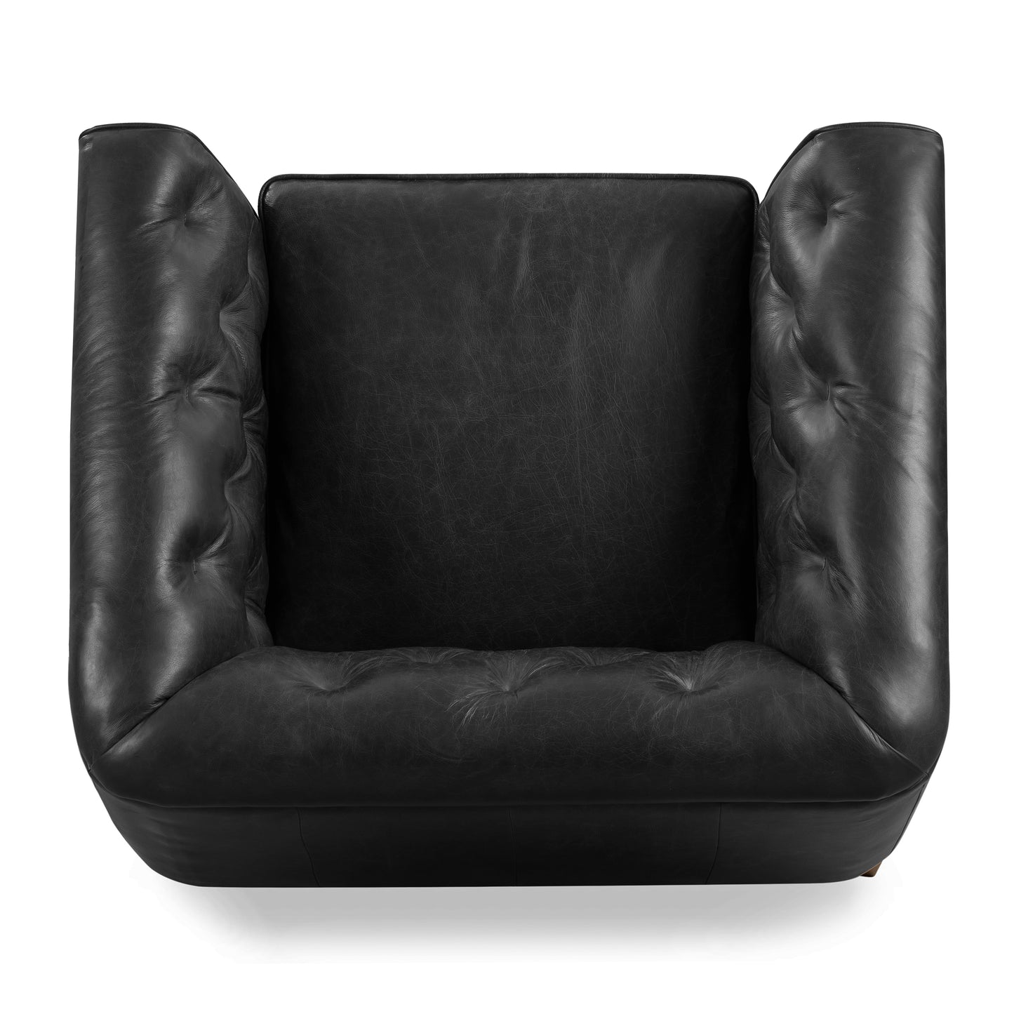 Essex Leather Lounge Chair | Onyx Black | Single