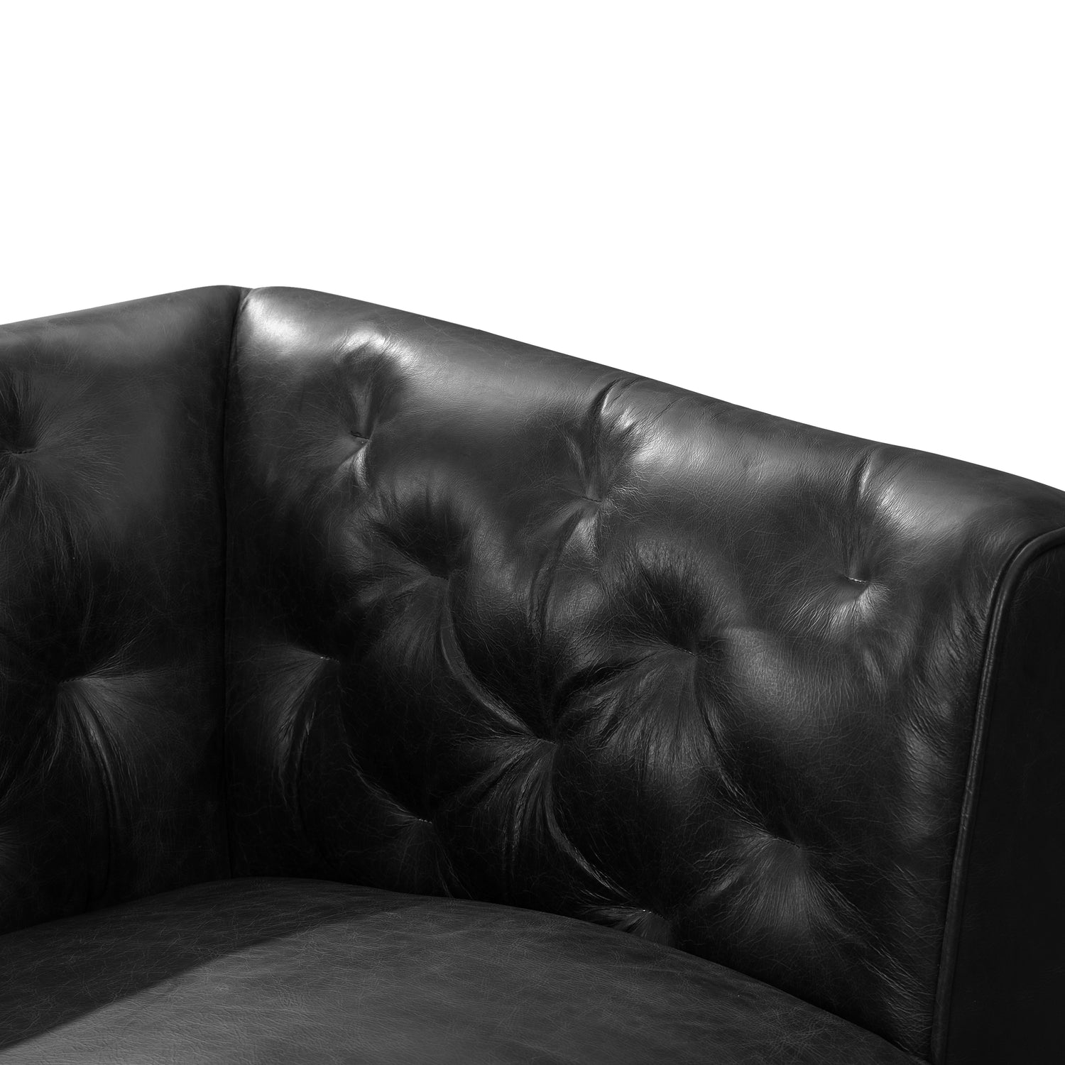 Essex Leather Lounge Chair | Onyx Black | Single 