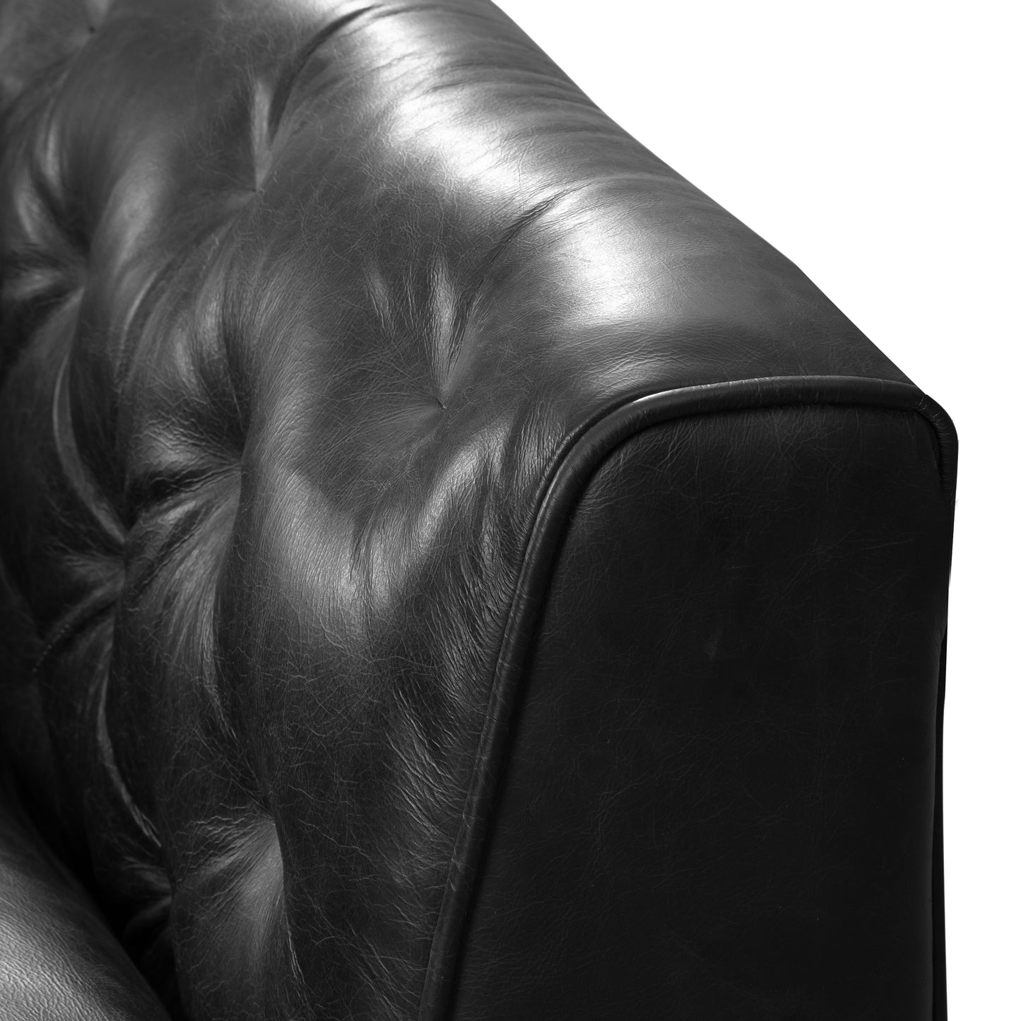 Essex Leather Lounge Chair | Onyx Black | Single