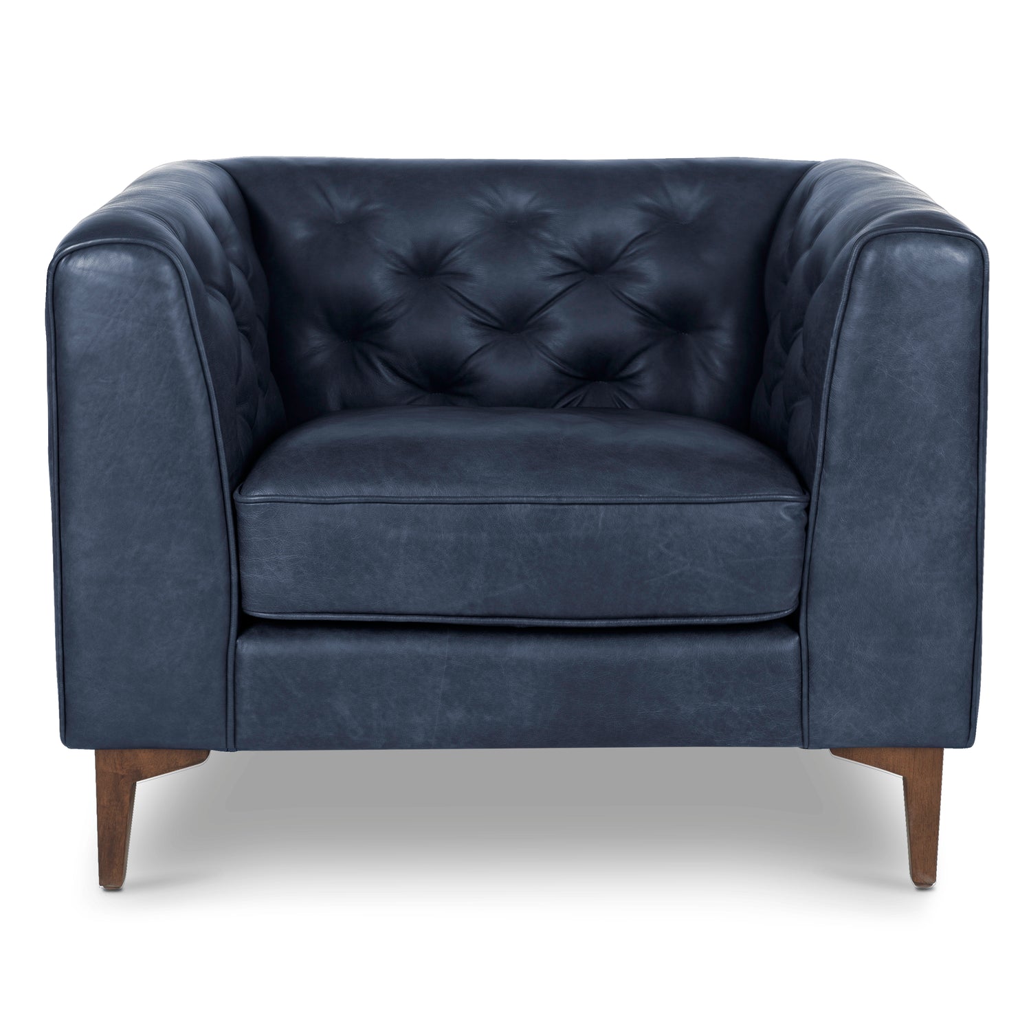 Essex Leather Lounge Chair | Midnight Blue | Set of 2 