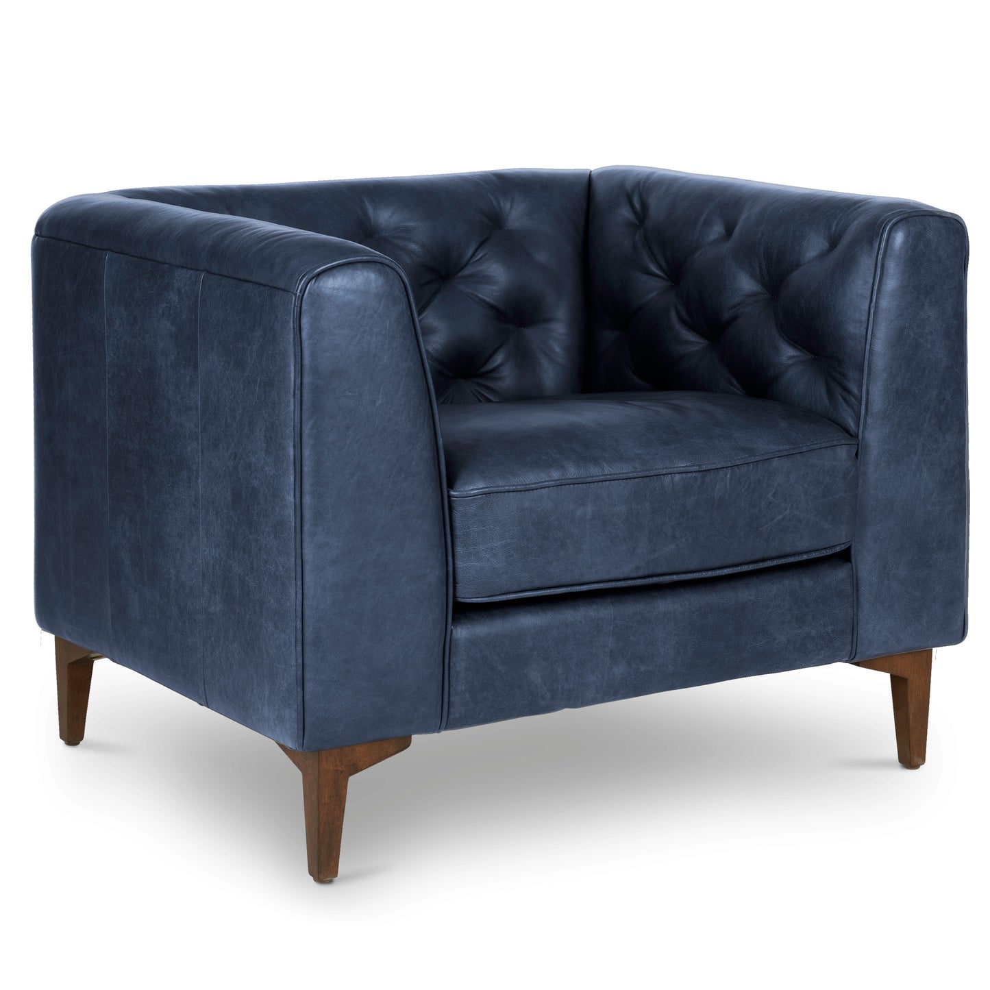 Essex Leather Lounge Chair | Midnight Blue | Set of 2