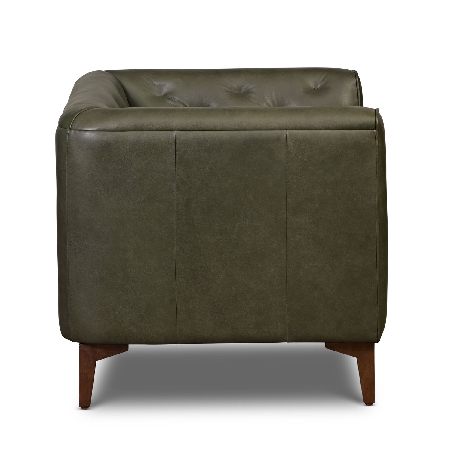 Essex Leather Lounge Chair | Olivine Green | Single 