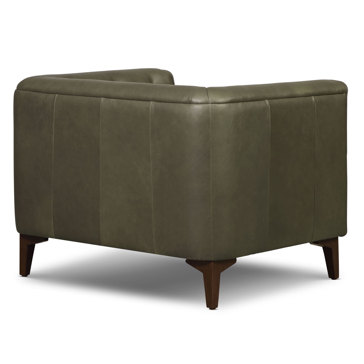 Essex Leather Lounge Chair | Olivine Green | Single