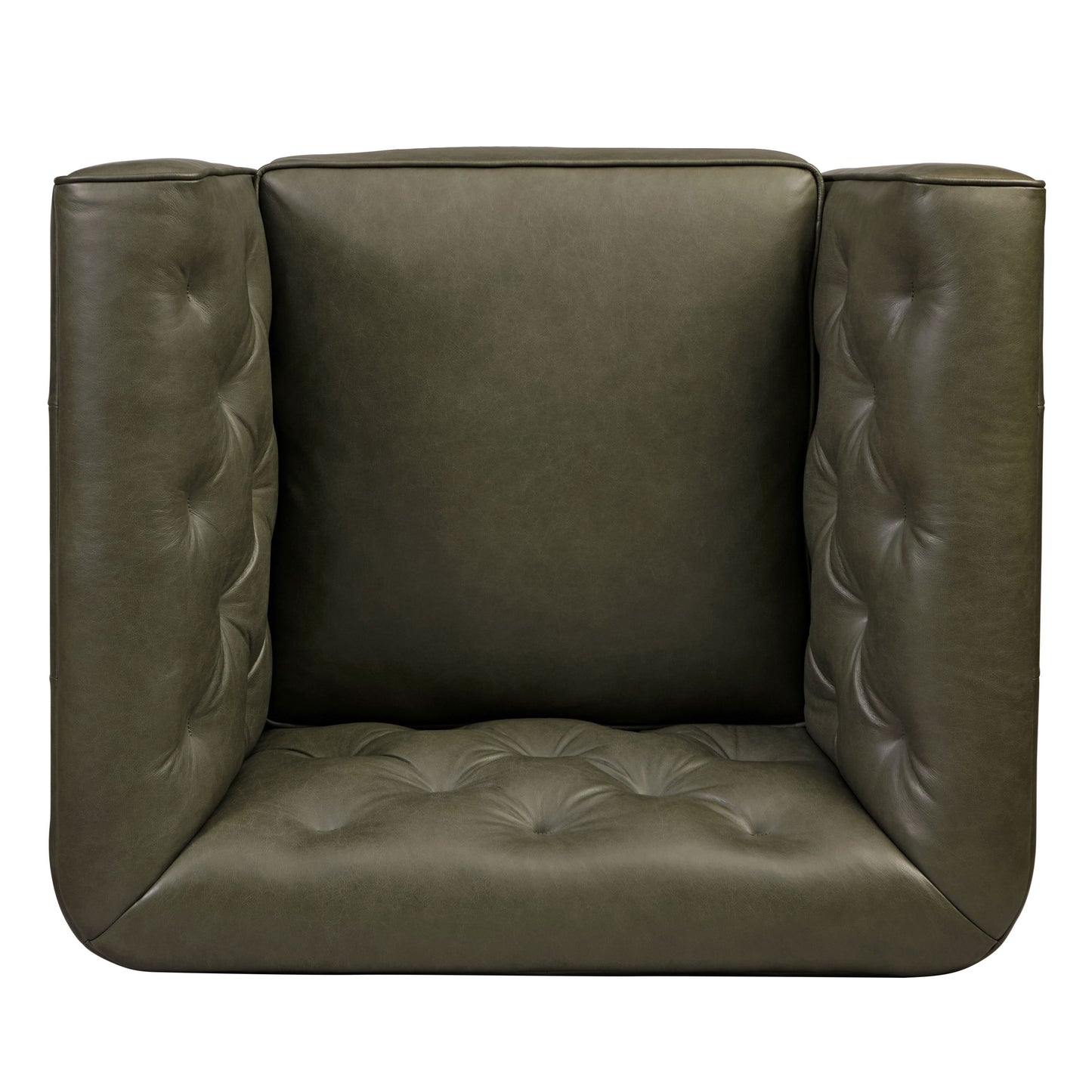 Essex Leather Lounge Chair | Olivine Green | Single