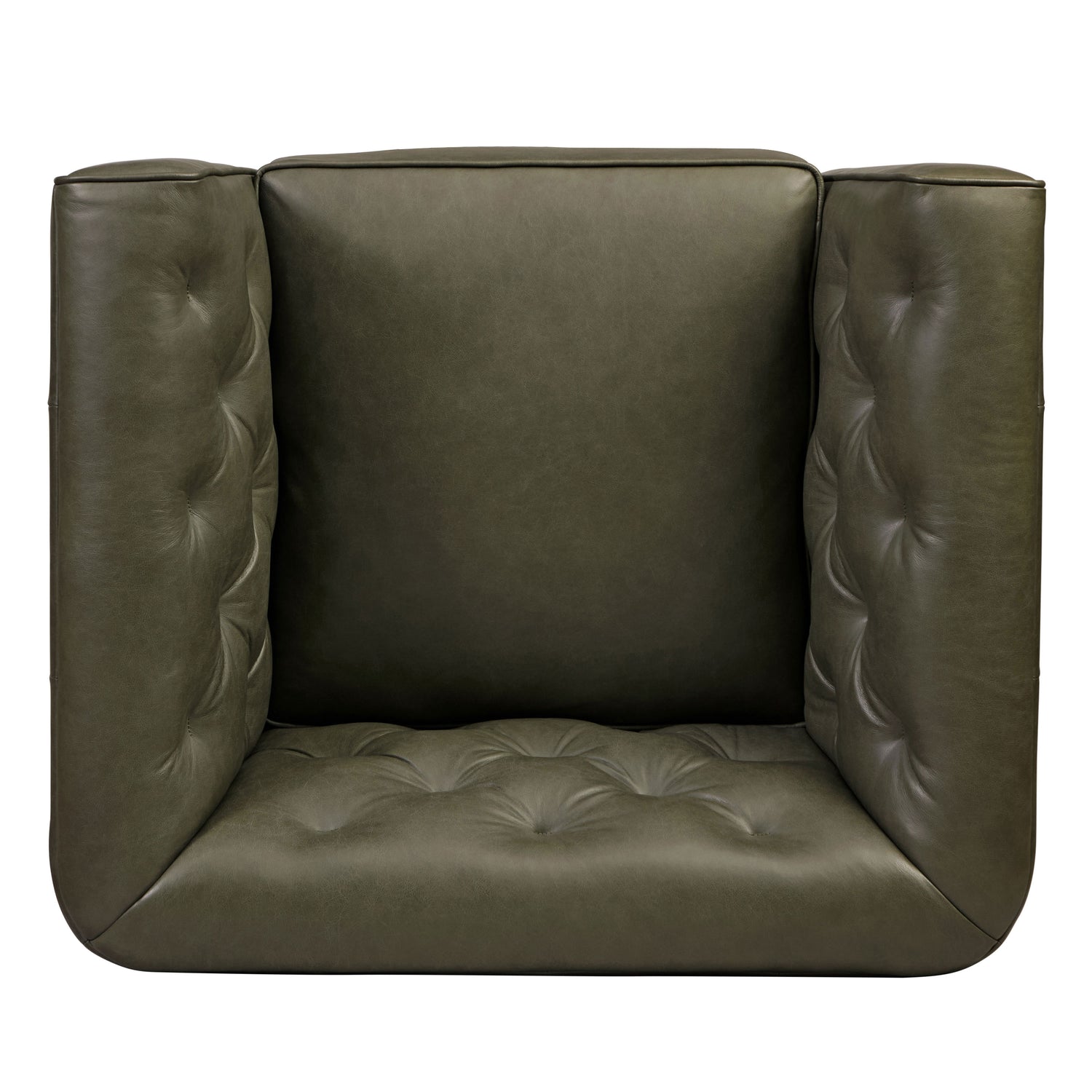 Essex Leather Lounge Chair | Olivine Green | Single 