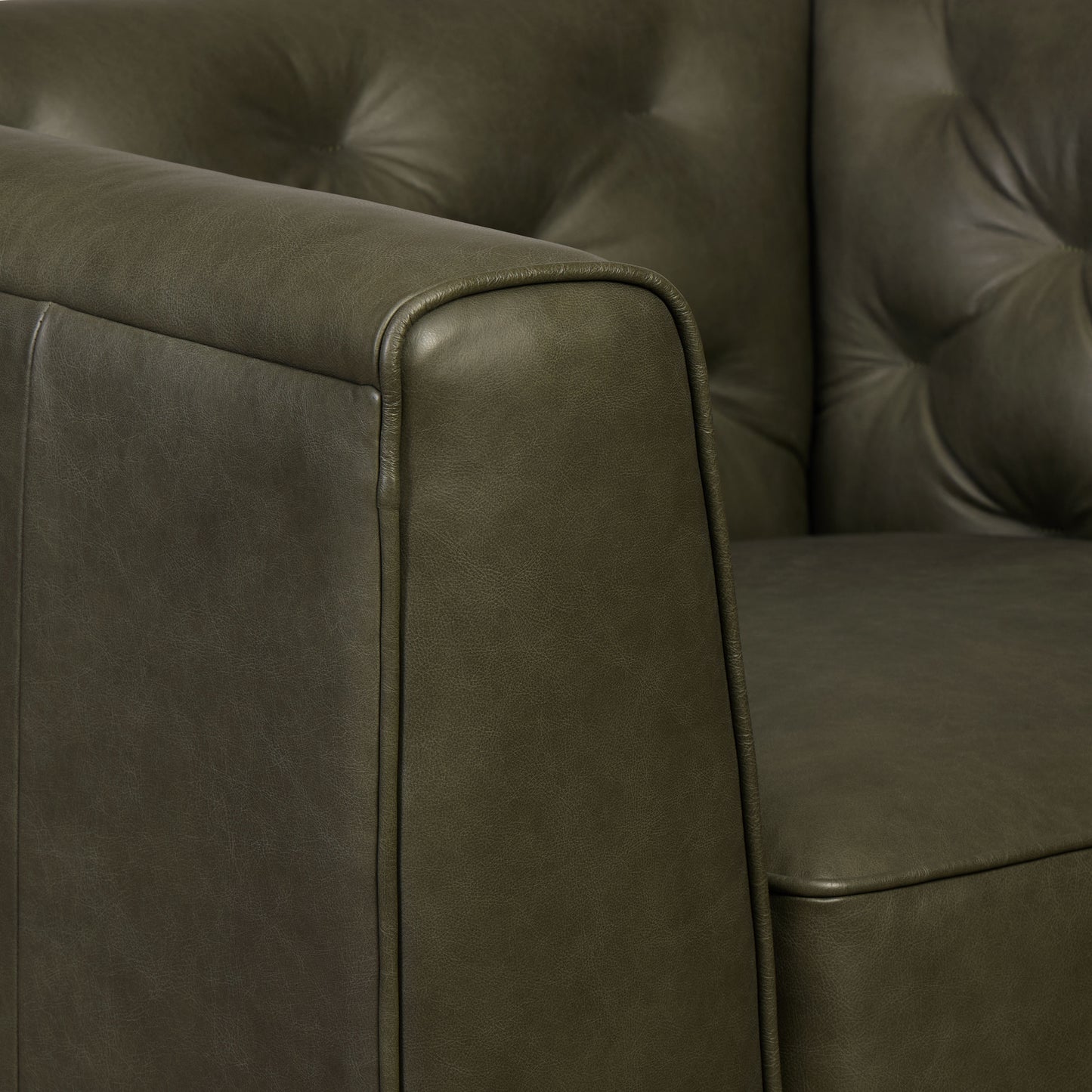 Essex Leather Lounge Chair | Olivine Green | Set of 2