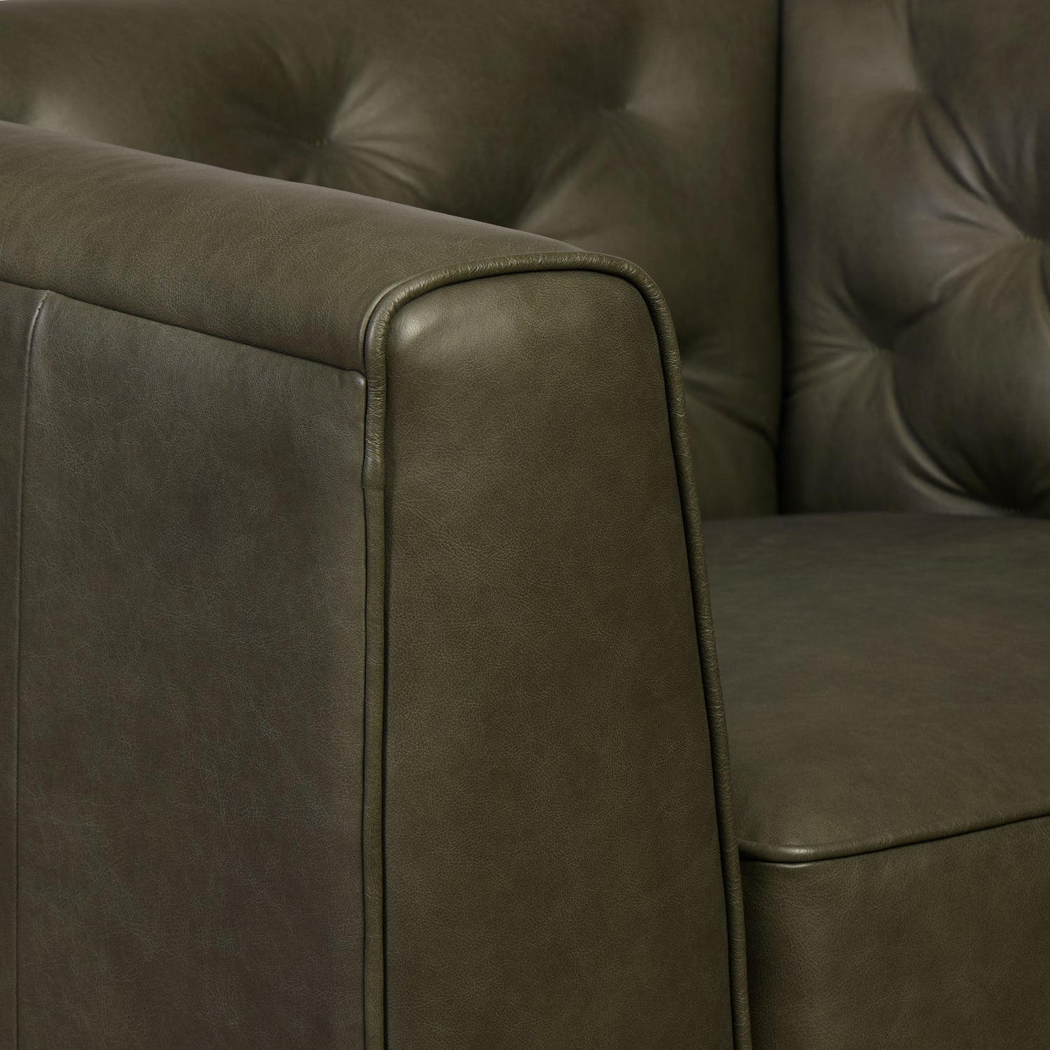 Essex Leather Lounge Chair | Olivine Green | Single 