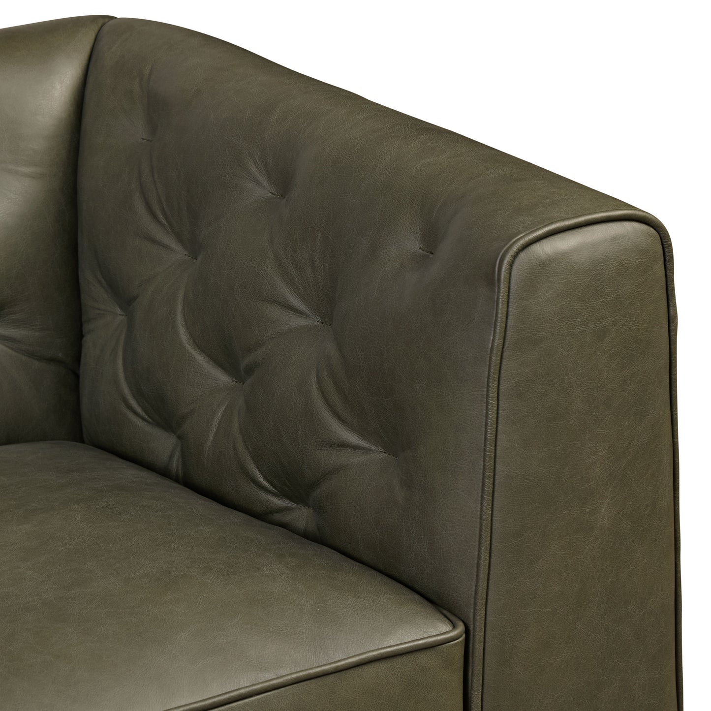 Essex Leather Lounge Chair | Olivine Green | Set of 2
