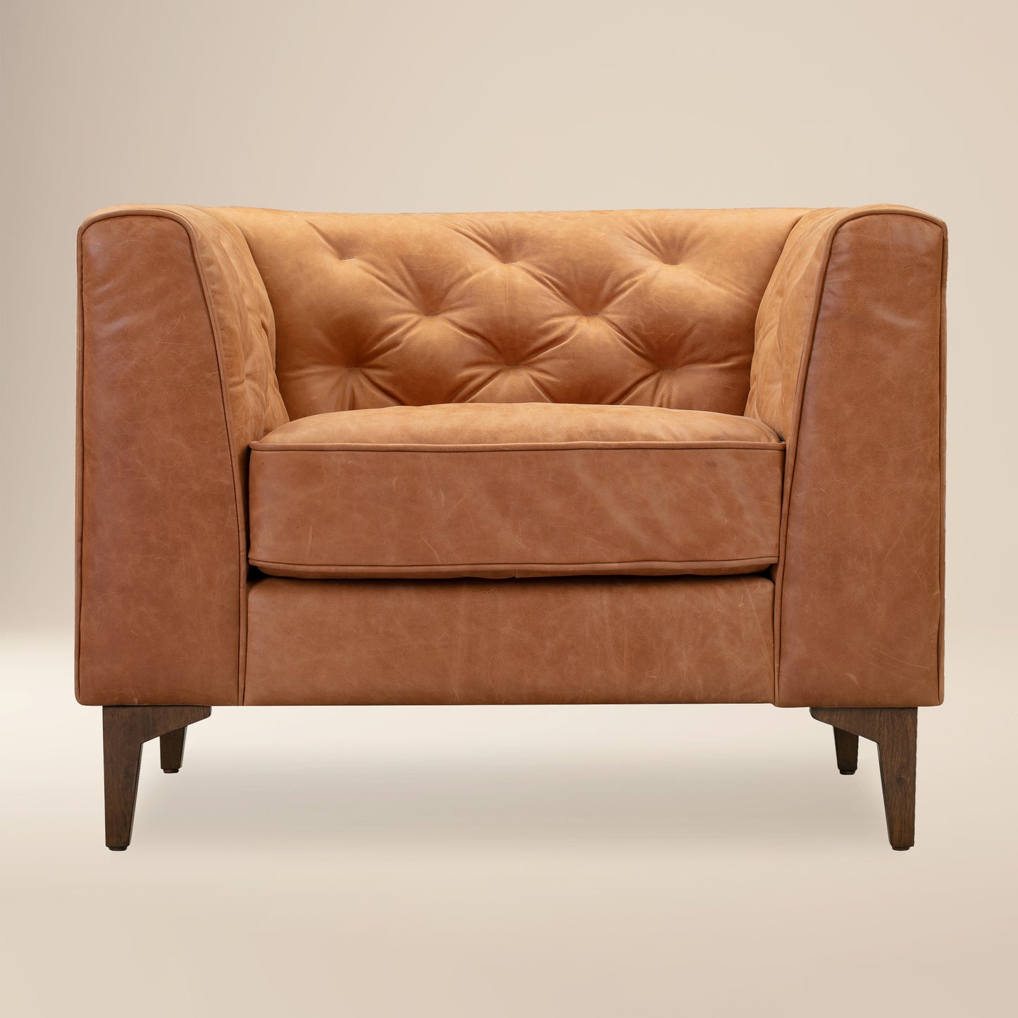Essex Leather Lounge Chair | Cognac Tan | Single