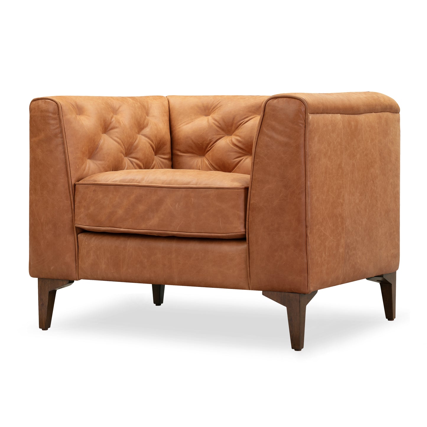 Essex Leather Lounge Chair | Cognac Tan | Set of 2