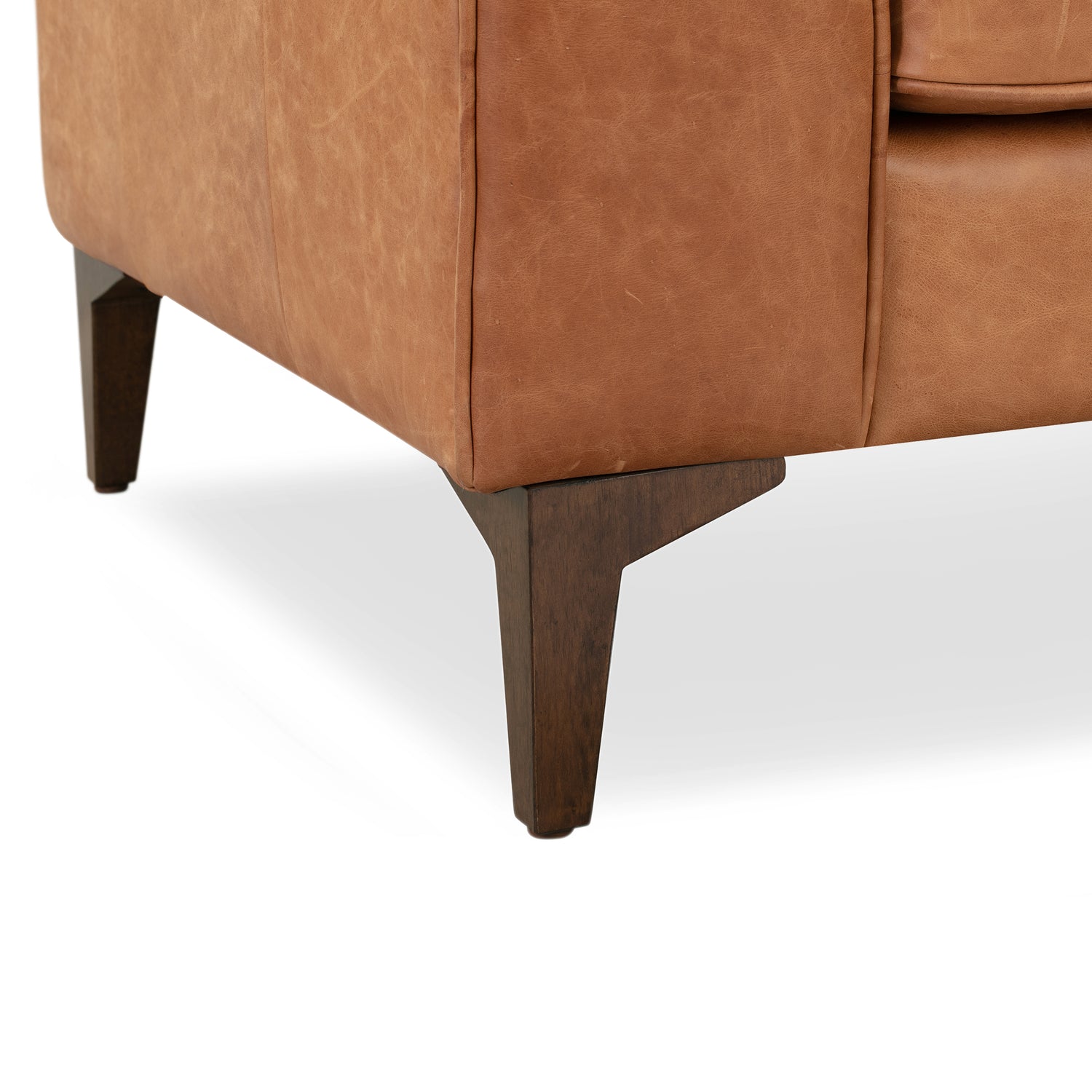 Essex Leather Lounge Chair | Cognac Tan | Single 