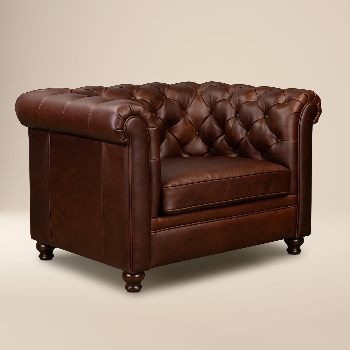 Lyon Leather Lounge Chair | Oscuro Brown | Single