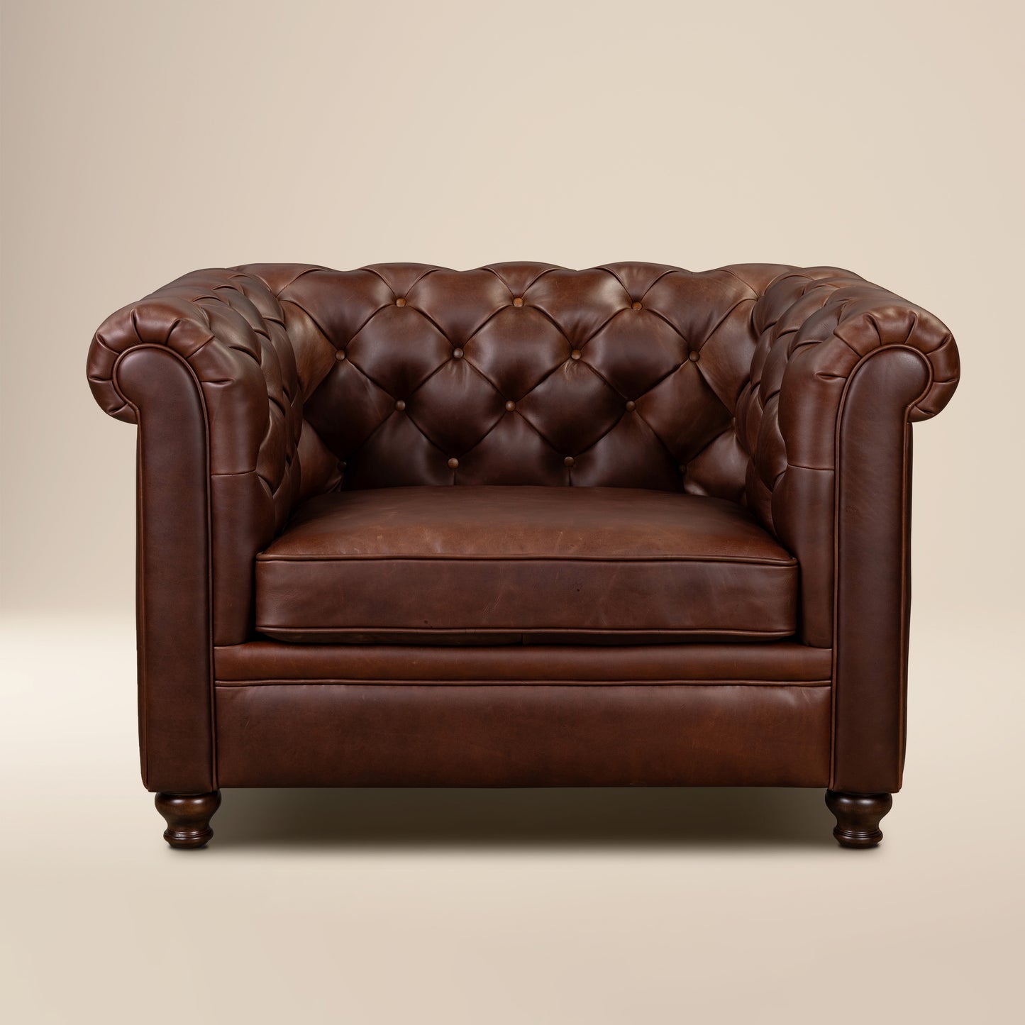 Lyon Leather Lounge Chair | Oscuro Brown | Single