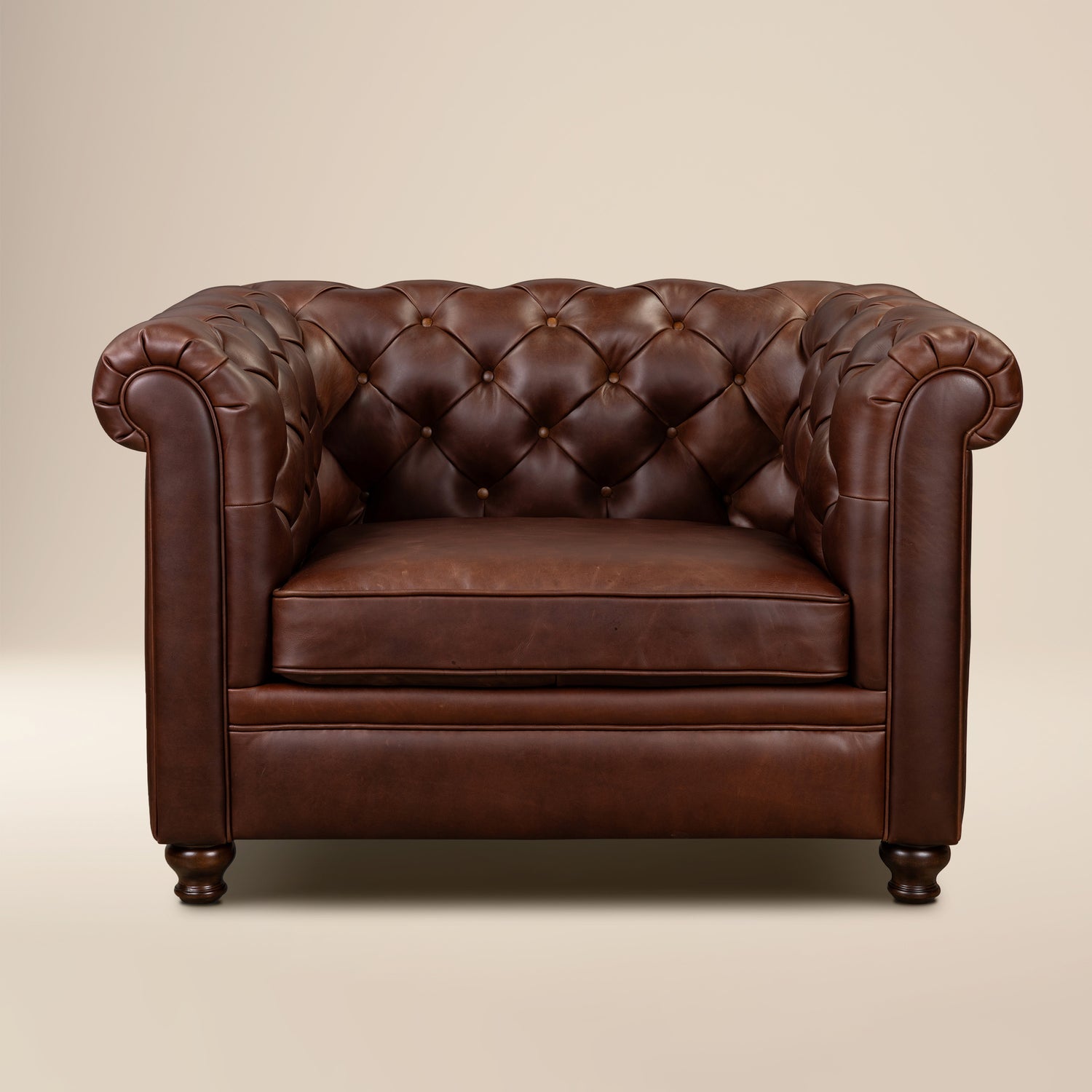 Lyon Leather Lounge Chair | Oscuro Brown | Single 