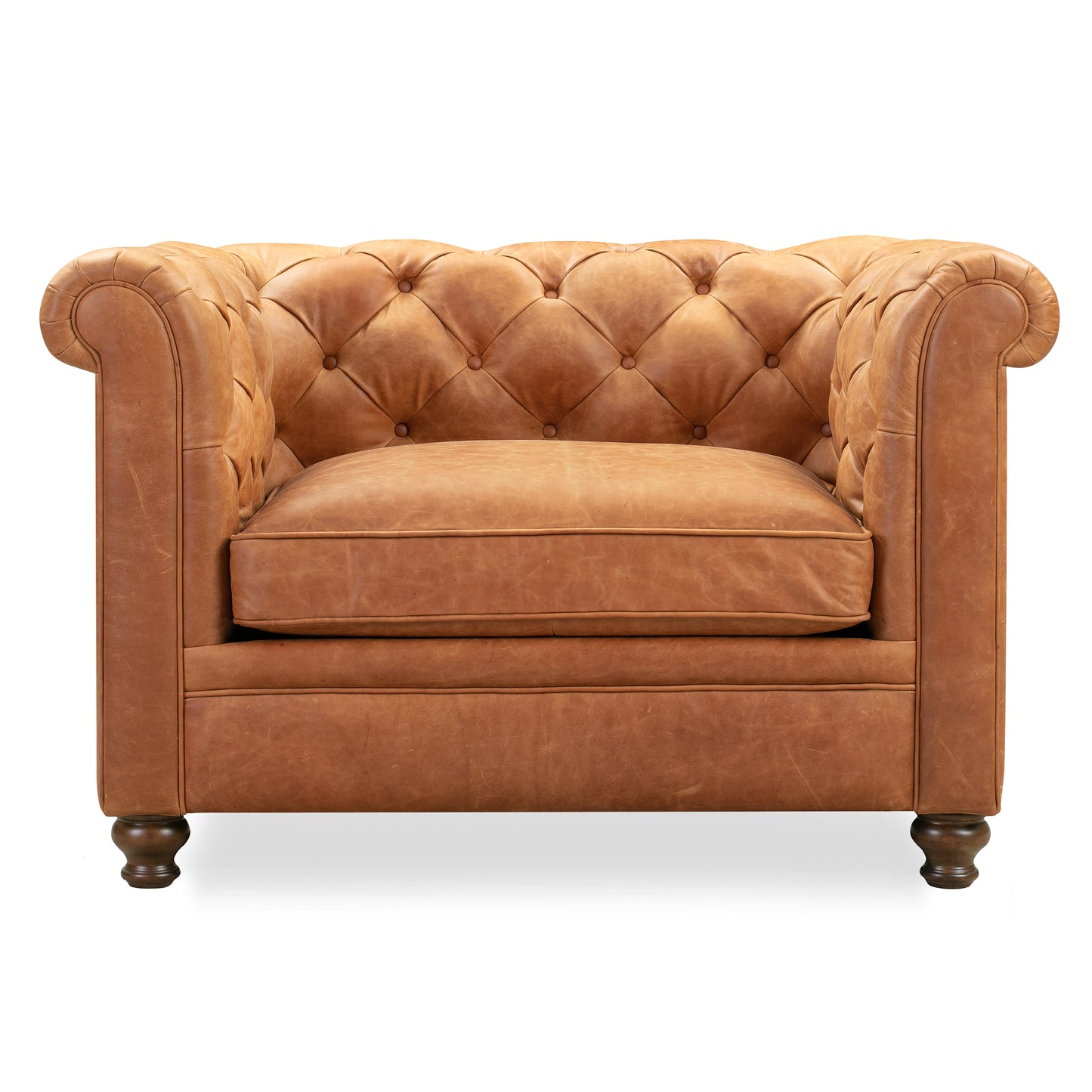 Lyon Leather Lounge Chair | Cognac Tan | Single