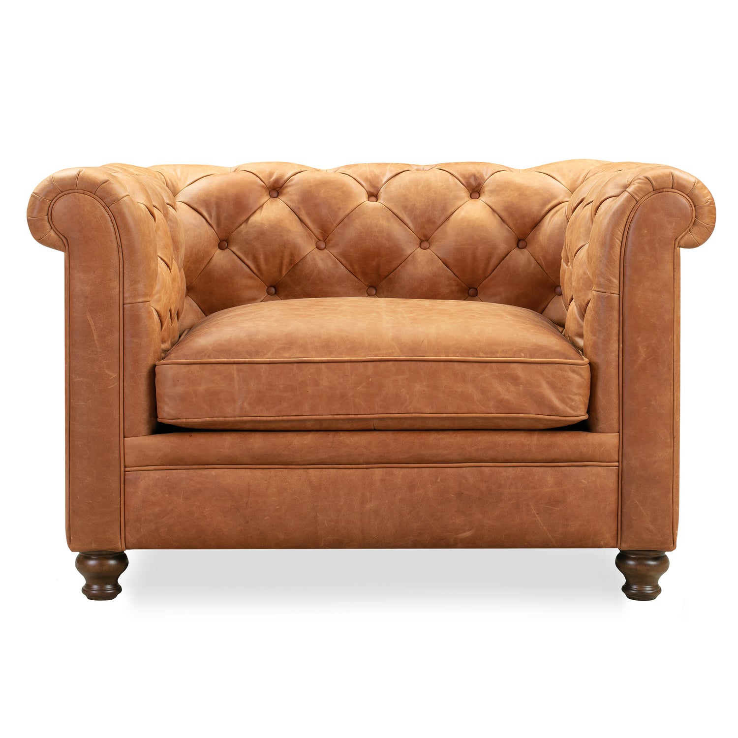 Lyon Leather Lounge Chair | Cognac Tan | Single 