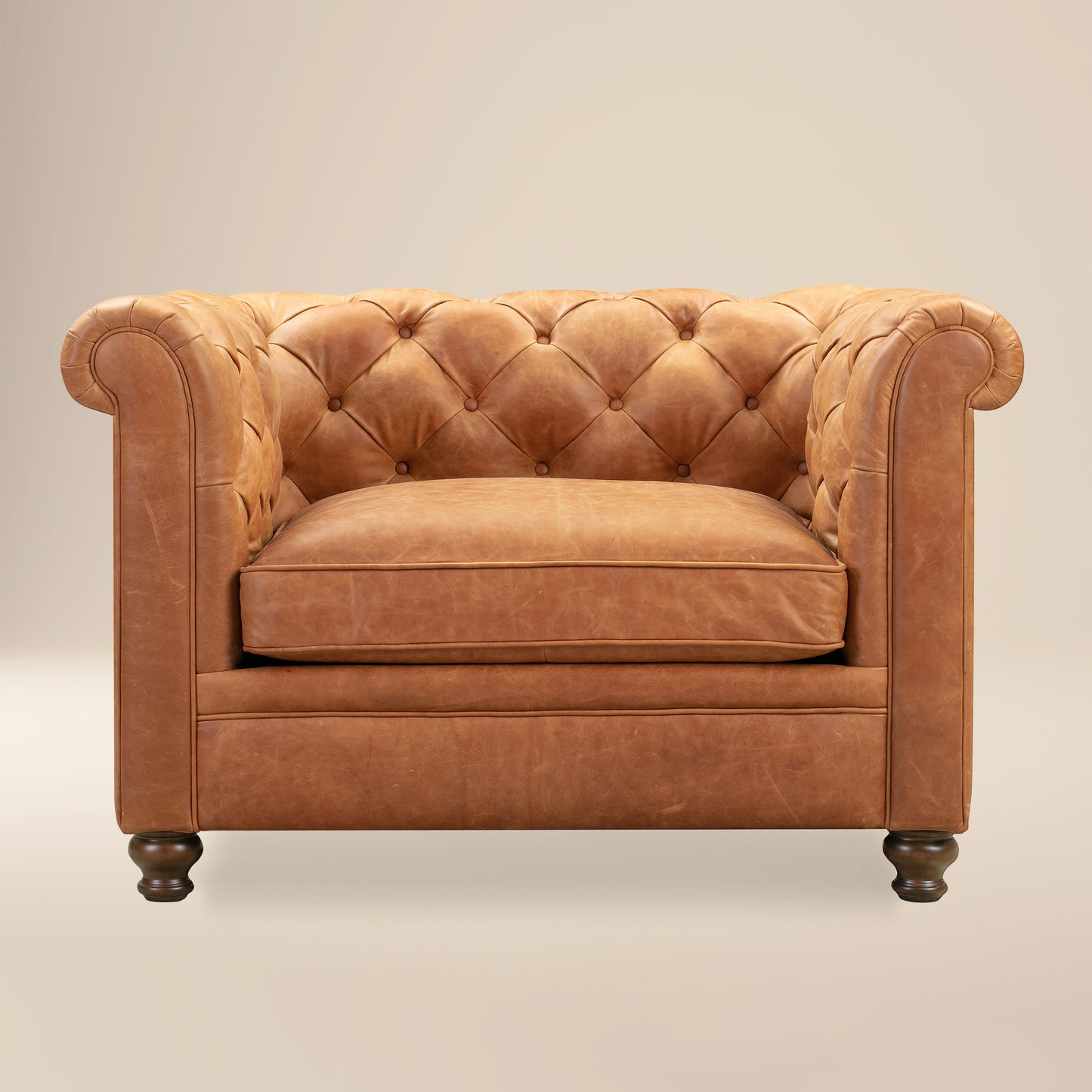 Lyon Leather Lounge Chair | Cognac Tan | Single