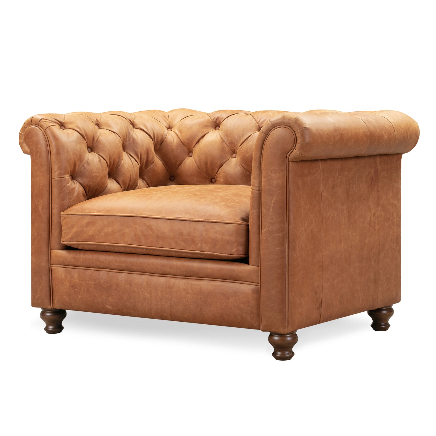 Lyon Leather Lounge Chair | Cognac Tan | Set of 2