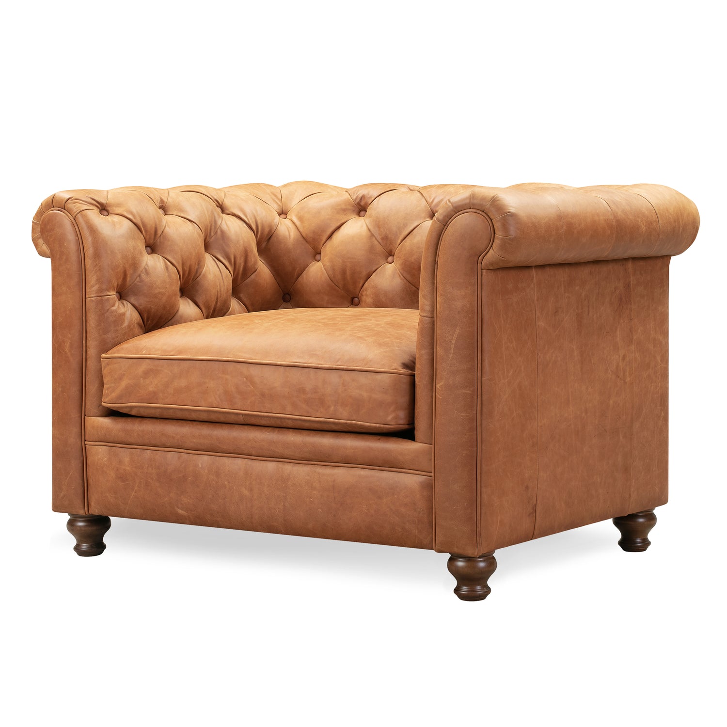 Lyon Leather Lounge Chair | Cognac Tan | Set of 2 