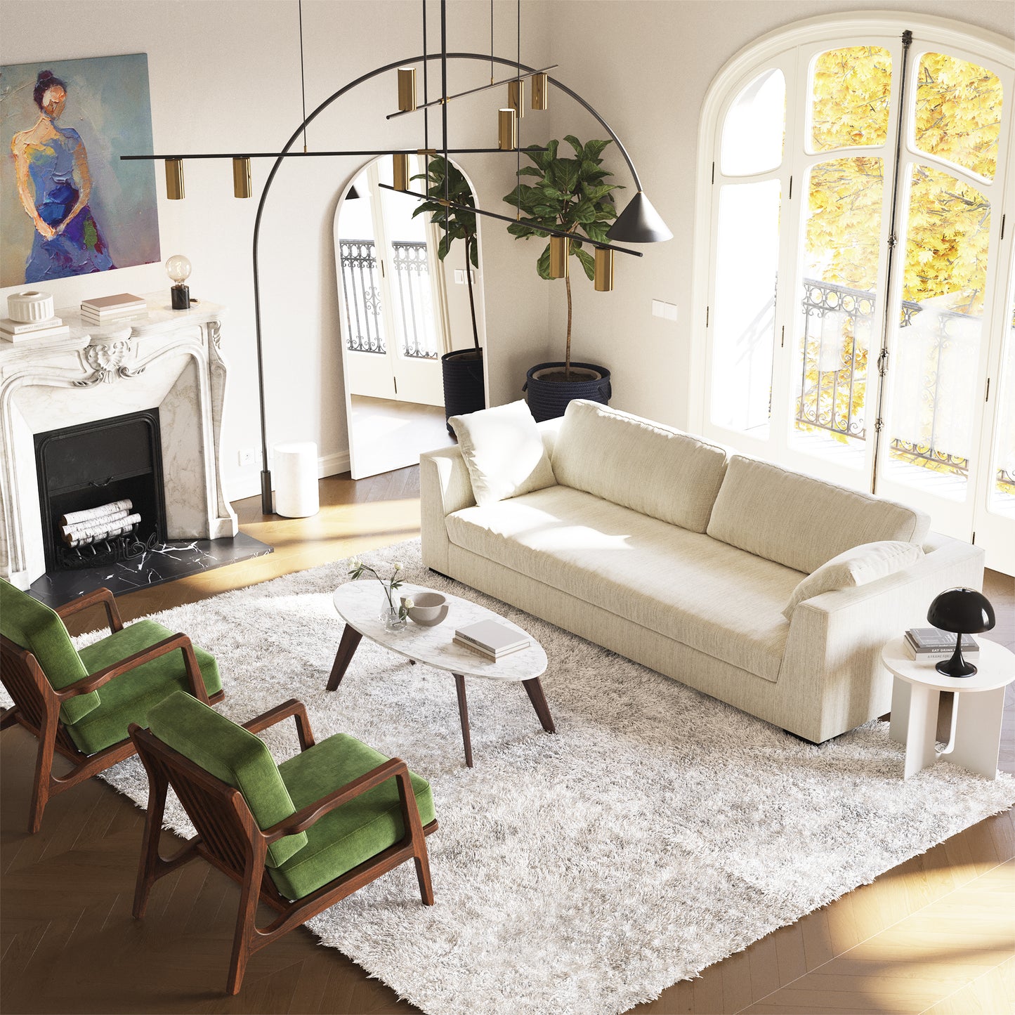 Capri 99" Sofa | Bright Ash