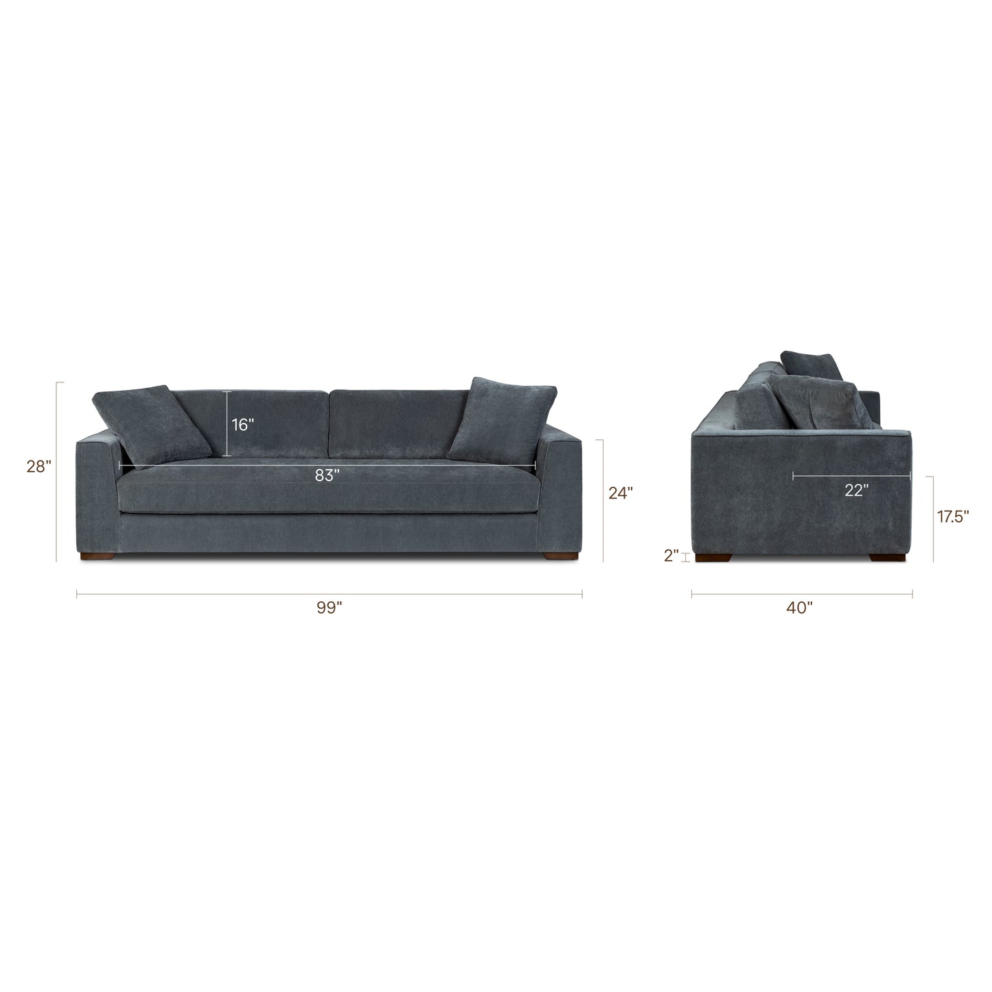 Capri 99" Sofa | Boreal Blue