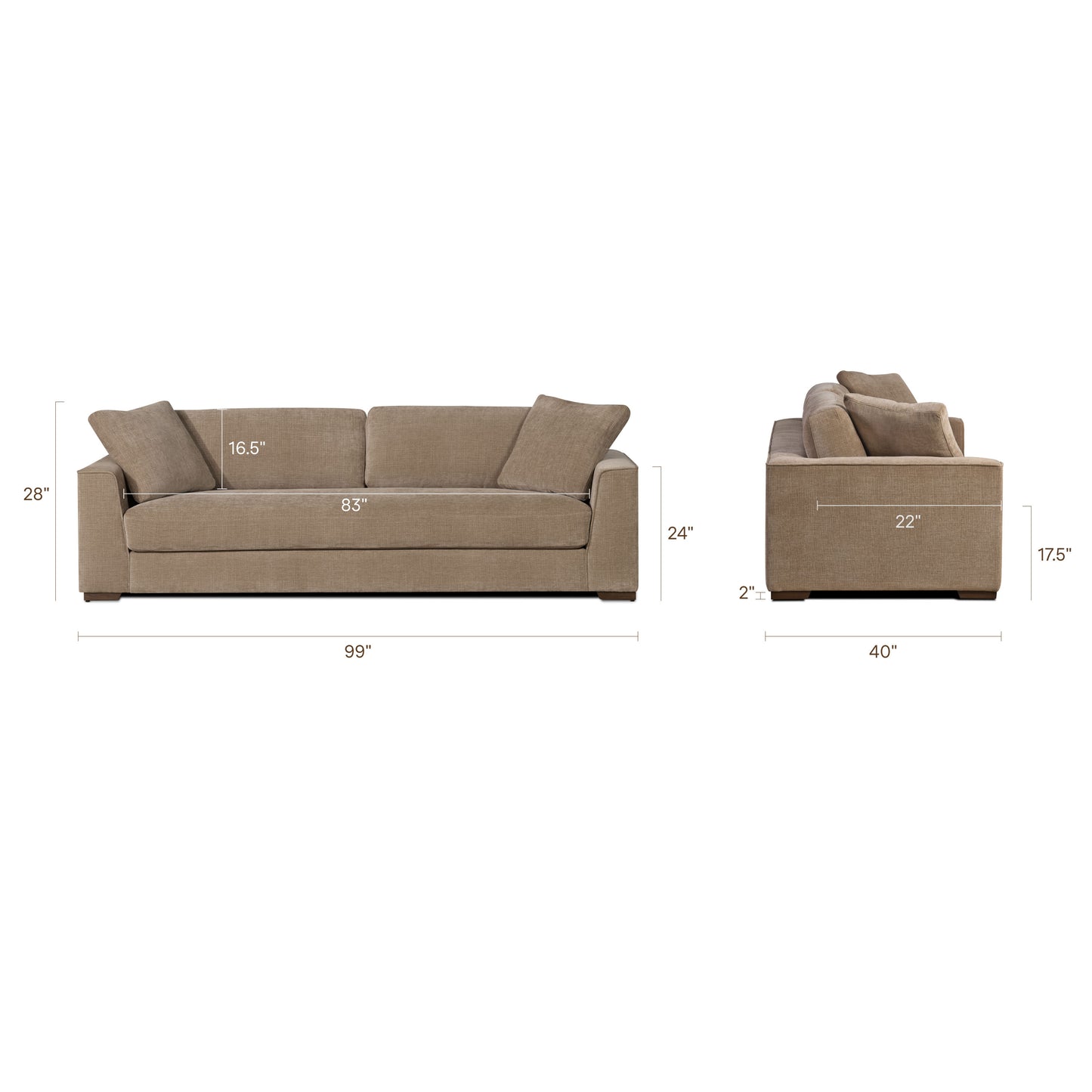 Capri 99" Sofa | Clove Brown