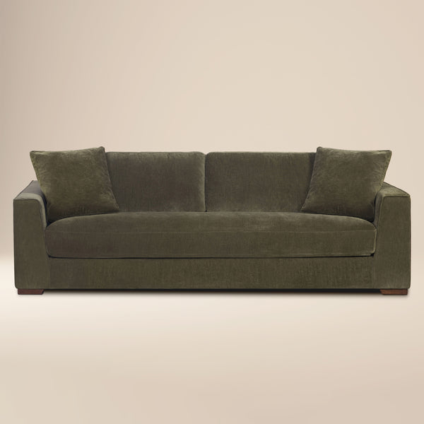 Capri 99" Velvet Sofa | Lume Green