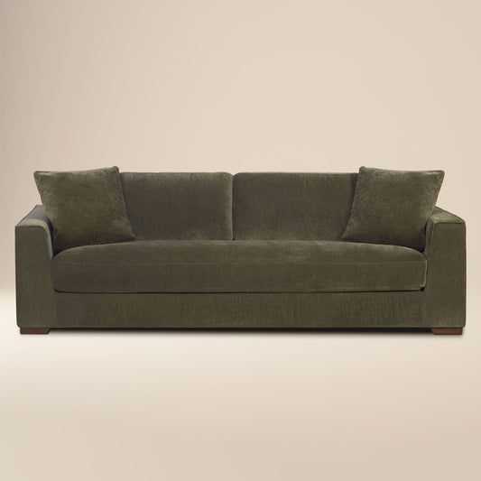 Capri 99" Velvet Sofa | Lume Green